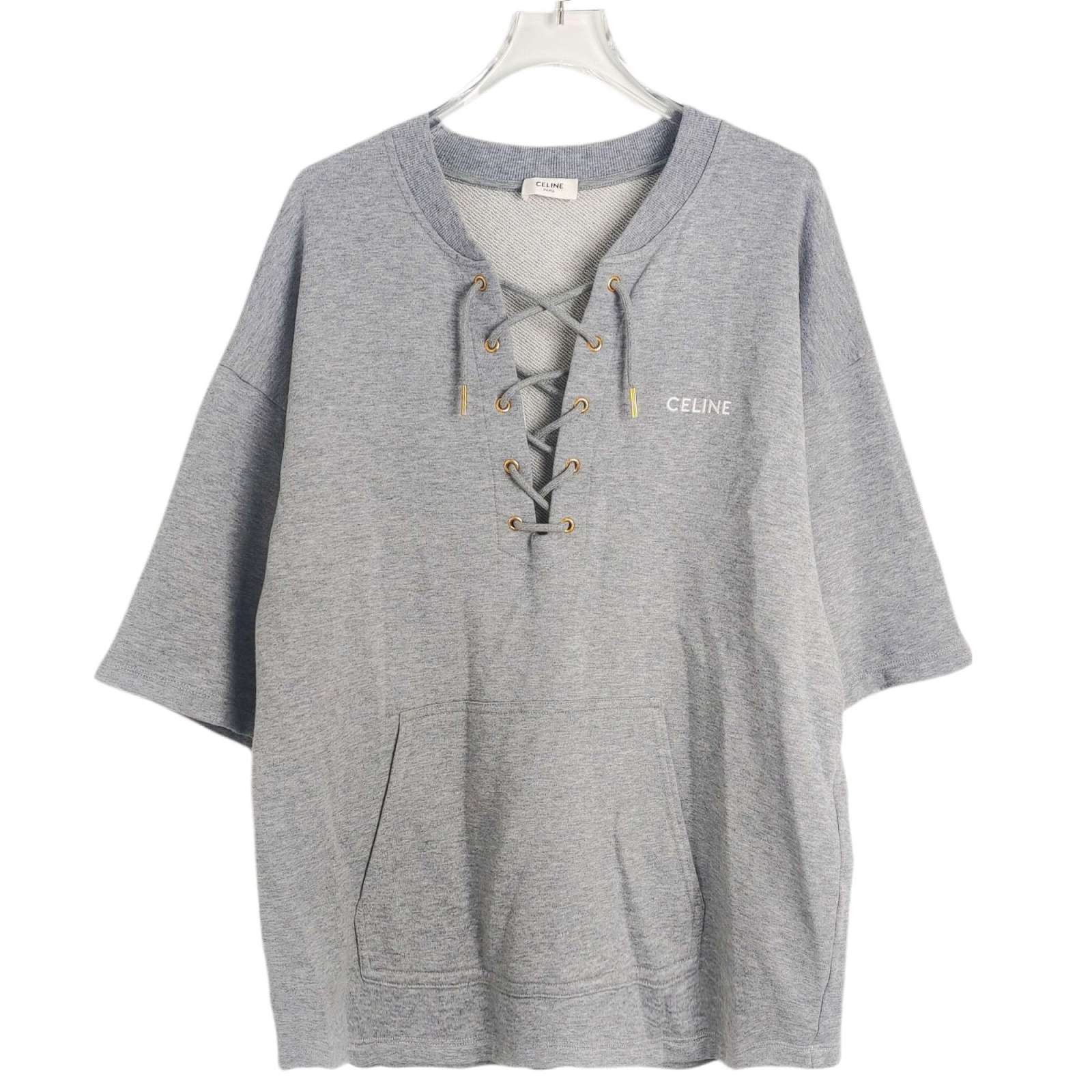Celine Celine Lace-Up Logo Sweatshirt Size M Size M / US 6-8 / IT 42-44 - 1 Thumbnail