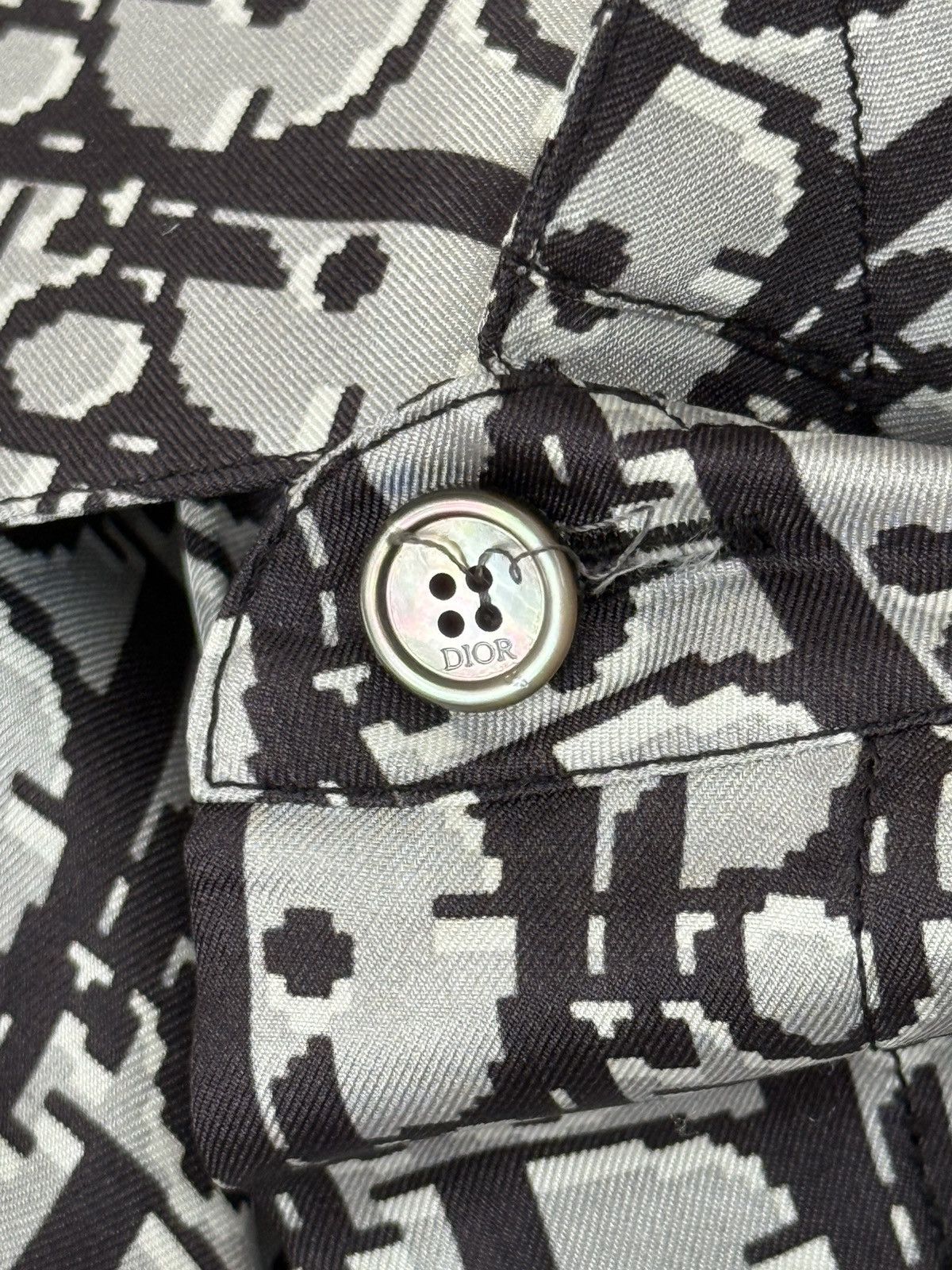 Dior Dior Oblique Pattern Silk Short Sleeve Button Up Shirt 40 Size US M / EU 48-50 / 2 - 8 Thumbnail