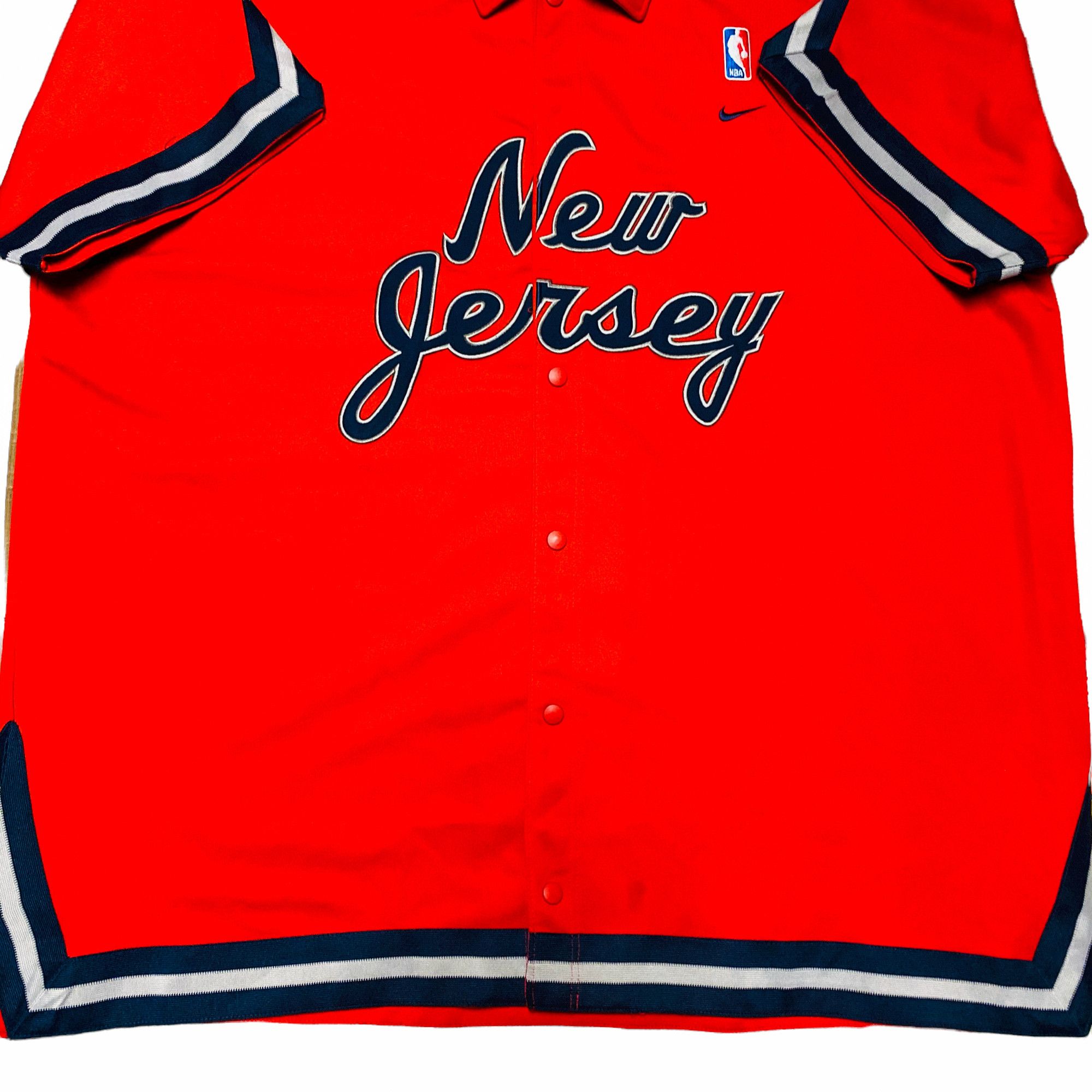 NBA × Nike × Vintage NJ Nets Vintage Warm Up Team Jacket - 4XL Big and Tall Size US XXL / EU 58 / 5 - 2 Thumbnail