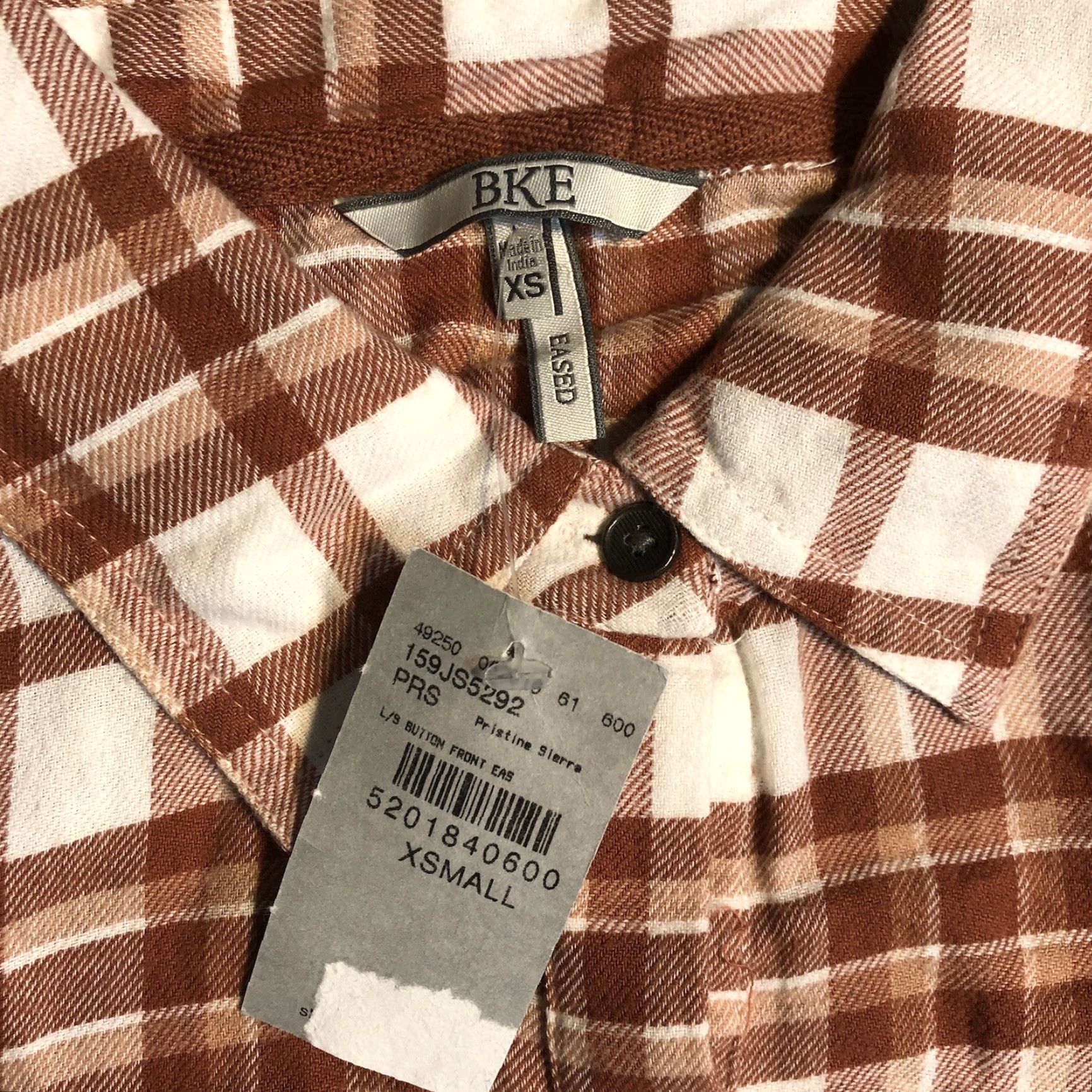BKE BKE Womens Shirt XS Multicolor Plaid Long Sleeve Button-Up 100% Cotton Flannel Casual Size XS / US 0-2 / IT 36-38 - 6 Thumbnail