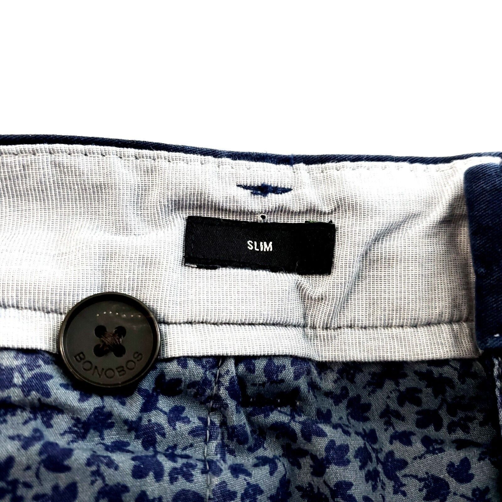 Bonobos Bonobos Slim Blue Chino Pants Flat Front Mid Rise Coin Pocke Size US 33 - 4 Thumbnail