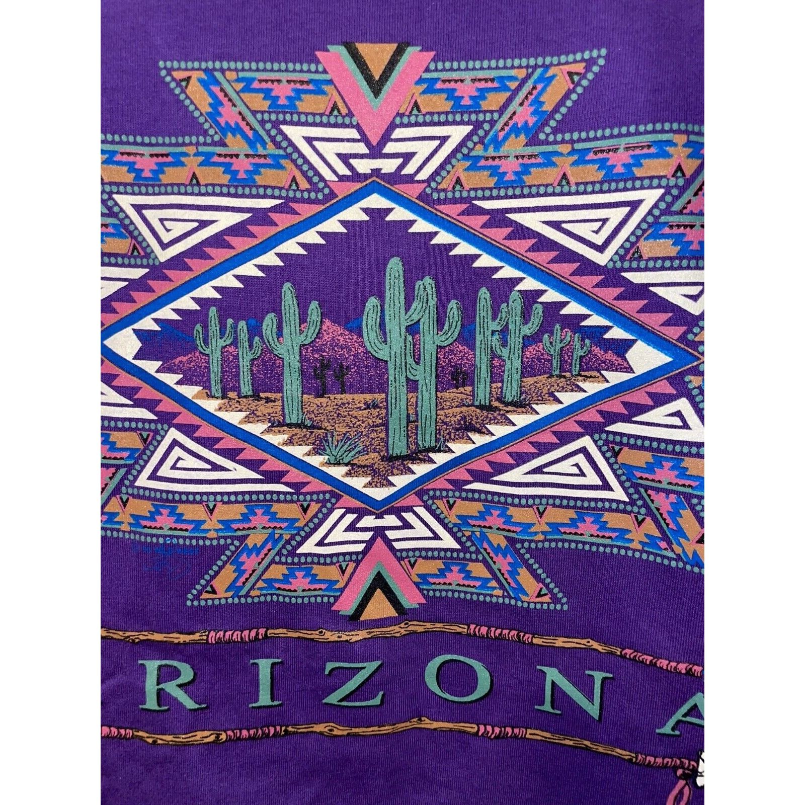 Jerzees × Vintage Vintage Arizona Native American Shirt Tee Cactus 90s VTG L Size US L / EU 52-54 / 3 - 6 Thumbnail