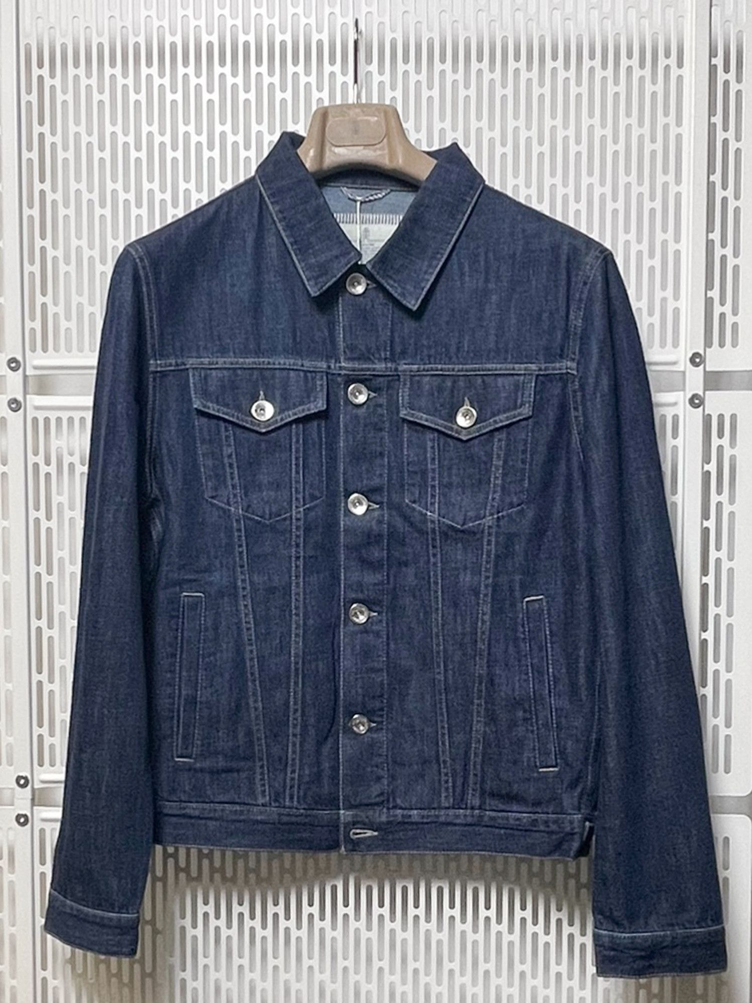 Brunello Cucinelli BRUNELLO CUCINELLI Classic Collar Denim Jacket Size US L / EU 52-54 / 3 - 1 Thumbnail