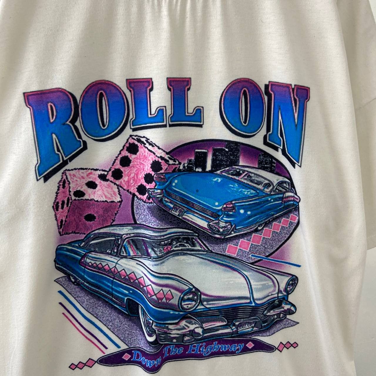 Vintage Roll On Graphic Tee Boxy Fit Oversized Vintage T-Shirt Size US L / EU 52-54 / 3 - 3 Thumbnail