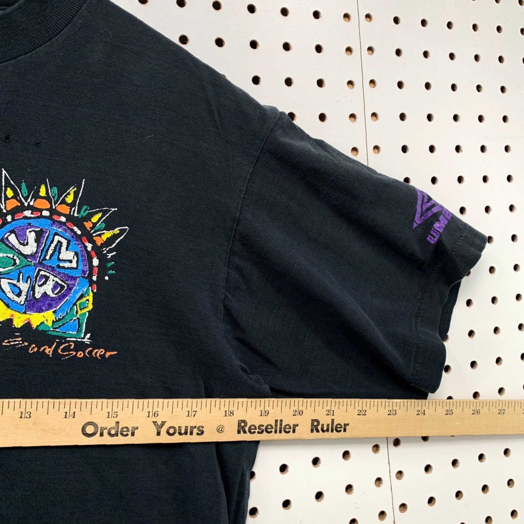 Umbro Vintage 90s Umbro Men’s M Soccer T-Shirt Black Graphic Print Crew Neck Summer Casual Made USA Size US M / EU 48-50 / 2 - 4 Thumbnail