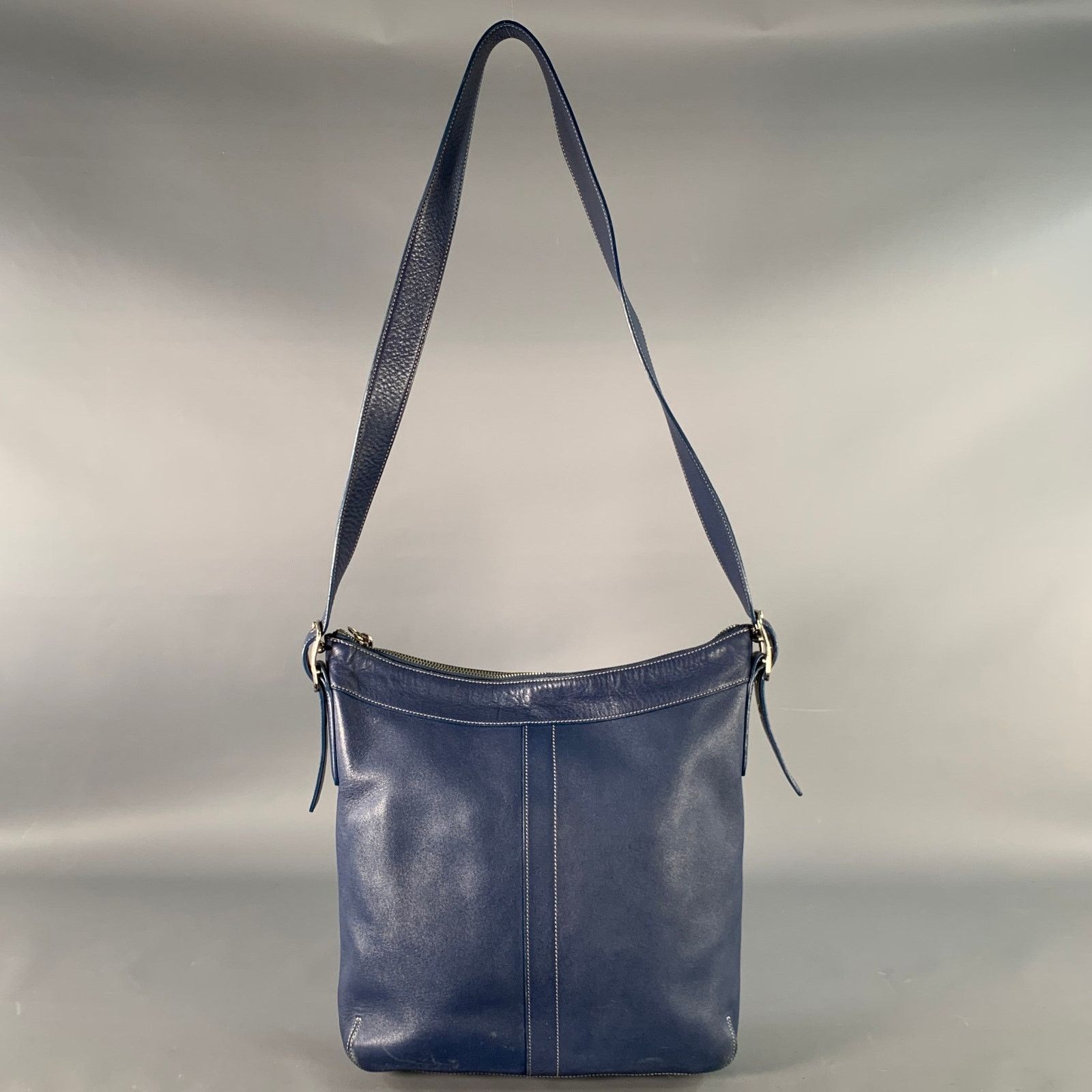 Coach COACH Vintage Blue Contrast Stitch Leather Crossbody Handbag Size ONE SIZE - 3 Thumbnail