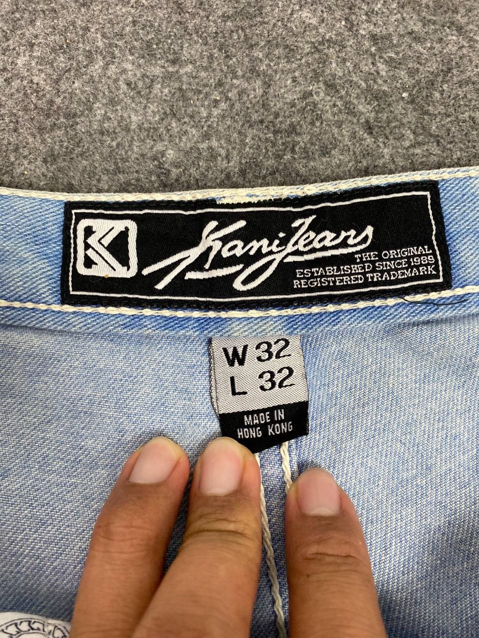 vintage 90s karl kani baggy denim embroided logo