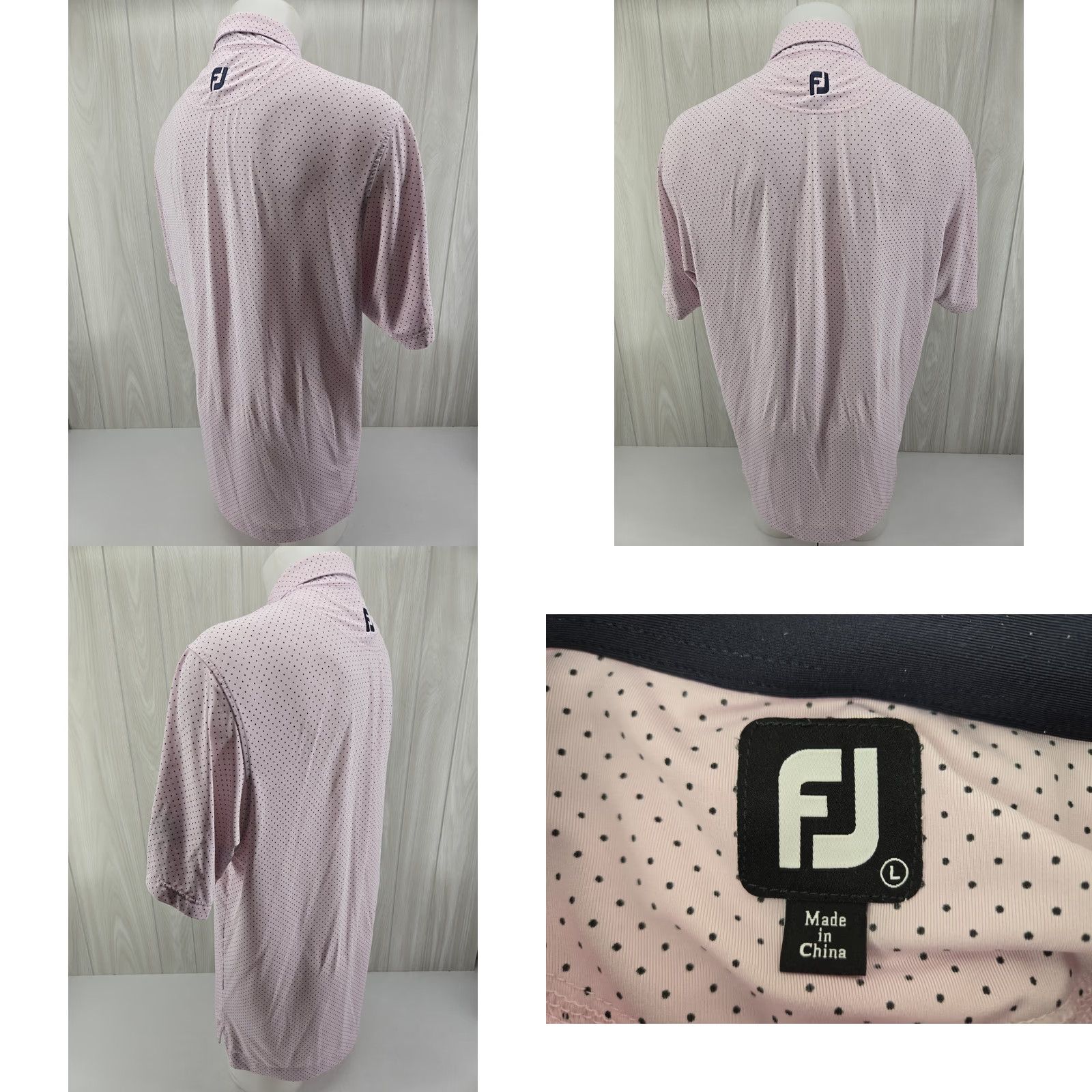 Footjoy FootJoy Polo Shirt Mens L Pink Black Polka Dot Burnin g Tree Club Polo Shirt Mens L Pink Black Polka Dot Burnin g Tree Club Size US L / EU 52-54 / 3 - 8 Thumbnail