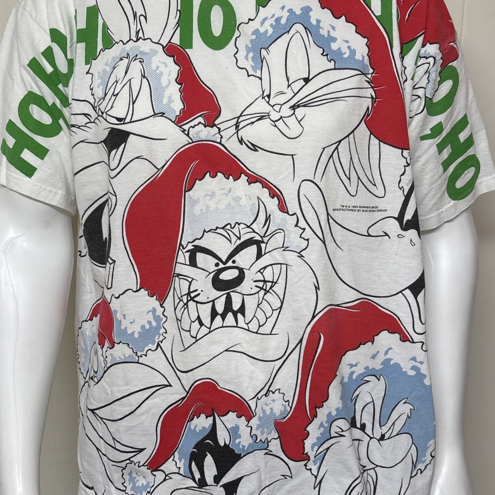 Warner Bros Vtg Warner Bros Shirt Looney Balls & Hos Christmas Double Si Size US XL / EU 56 / 4 - 2 Thumbnail