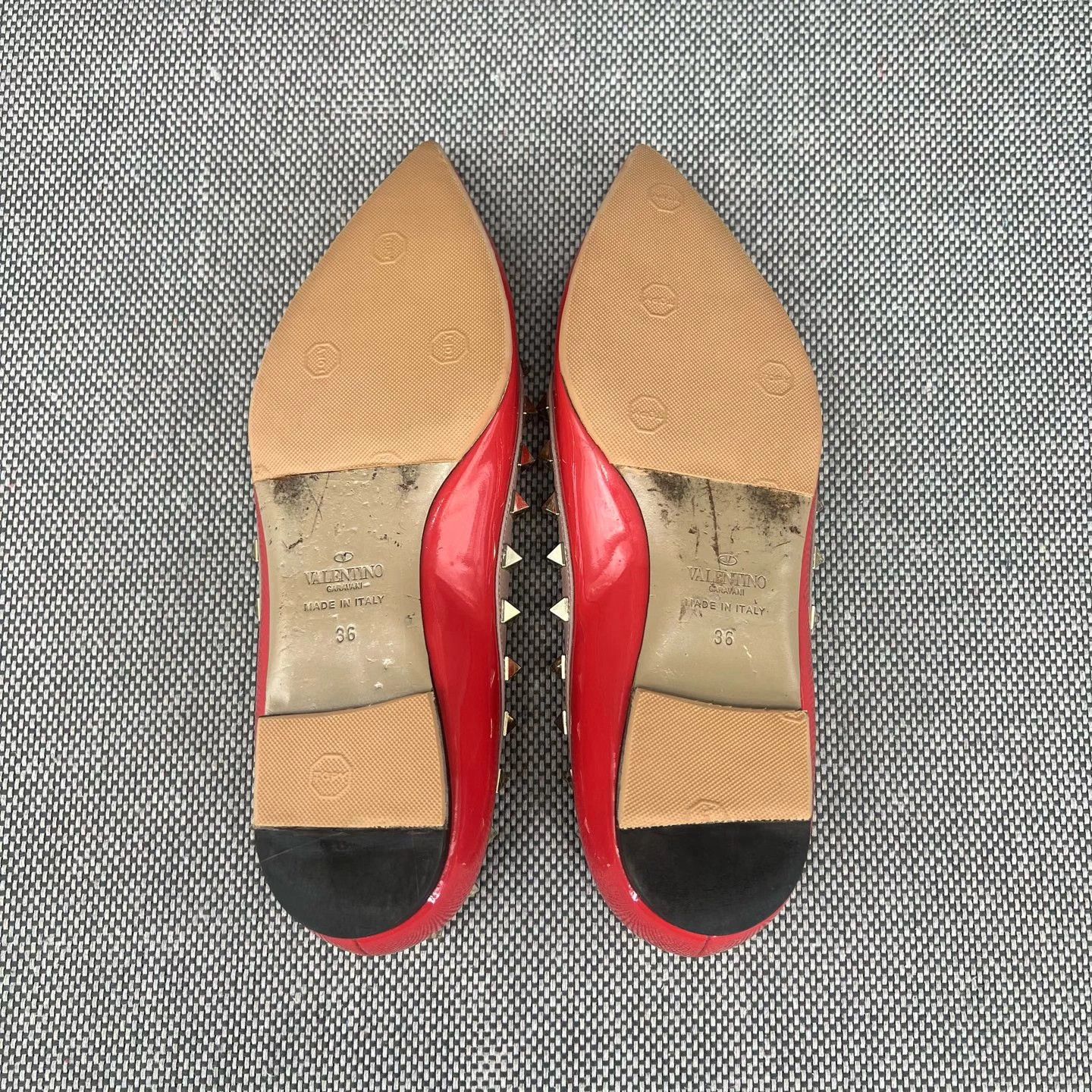 Valentino Valentino Orange Patent Leather Rockstud Flats - Size 36 Size US 5 / IT 35 - 7 Thumbnail