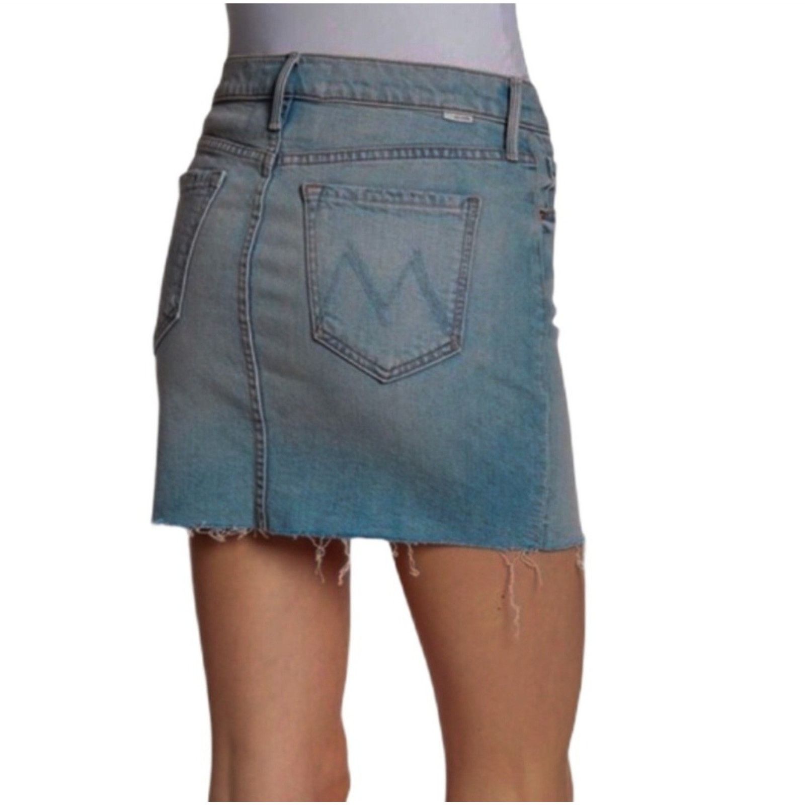 MOTHER MOTHER SUPERIOR The Angel Peg Mini Fray Denim Skirt Size 25 Size 25" / US 0 / IT 36 - 4 Thumbnail