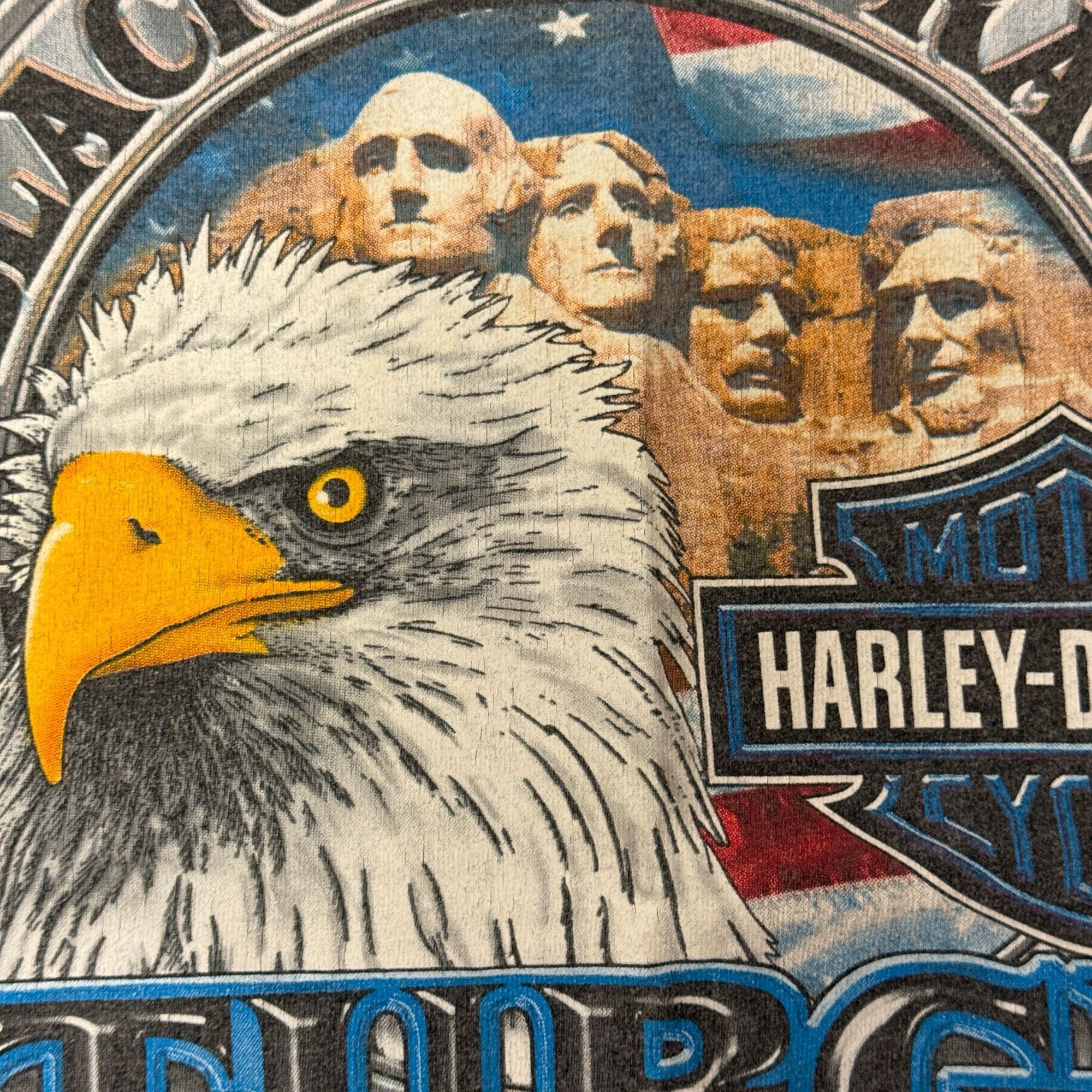 Harley Davidson Eagle MOUNT RUSHMORE Sturgis 2003 Black Hills Rally Biker T Size US L / EU 52-54 / 3 - 4 Thumbnail