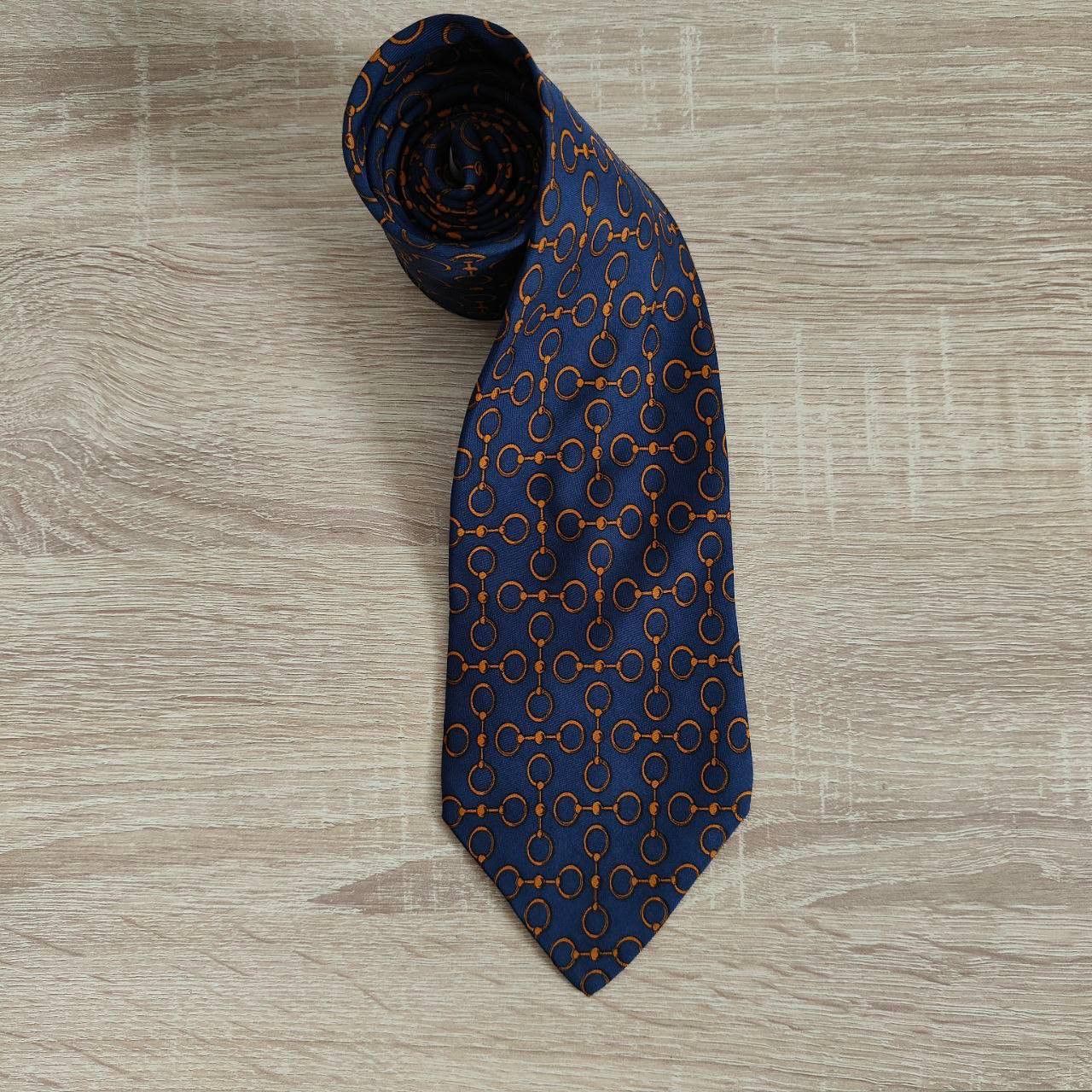 Hermes Hermes Paris Silk Tie 614 SA Chain Blue Vintage Size ONE SIZE - 1 Thumbnail
