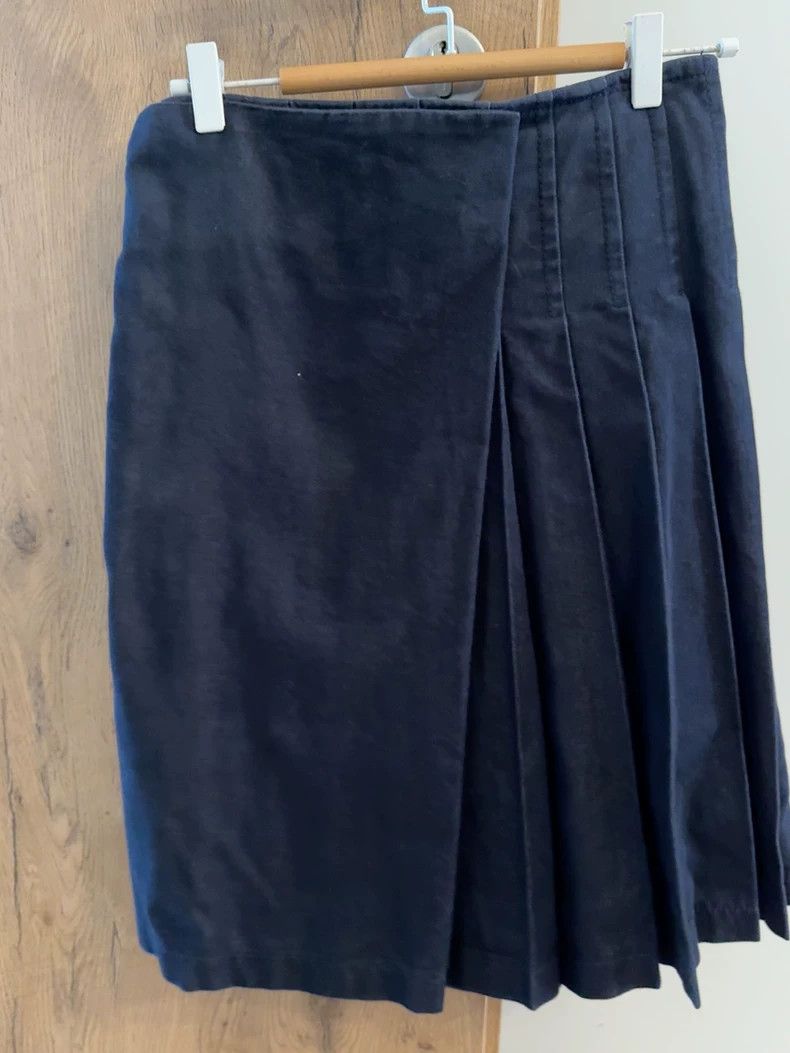 Comme des Garcons Comme Des Garcons Dark blue glossy pleated skirt Size M / US 6-8 / IT 42-44 - 5 Thumbnail