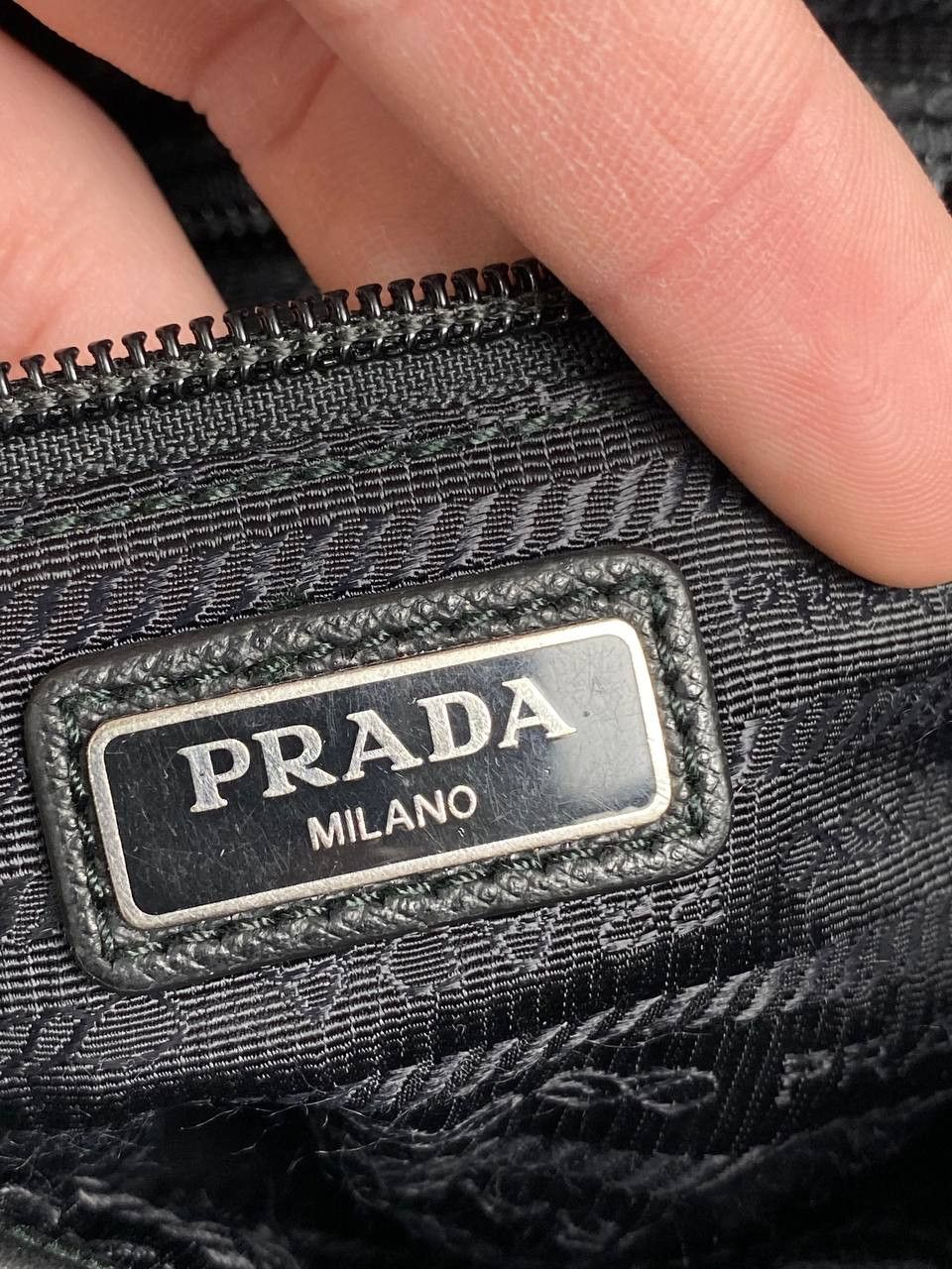 Prada Prada Tessuto Nylon Saffiano Wristlet Mini Bag Women Black Size ONE SIZE - 13 Thumbnail