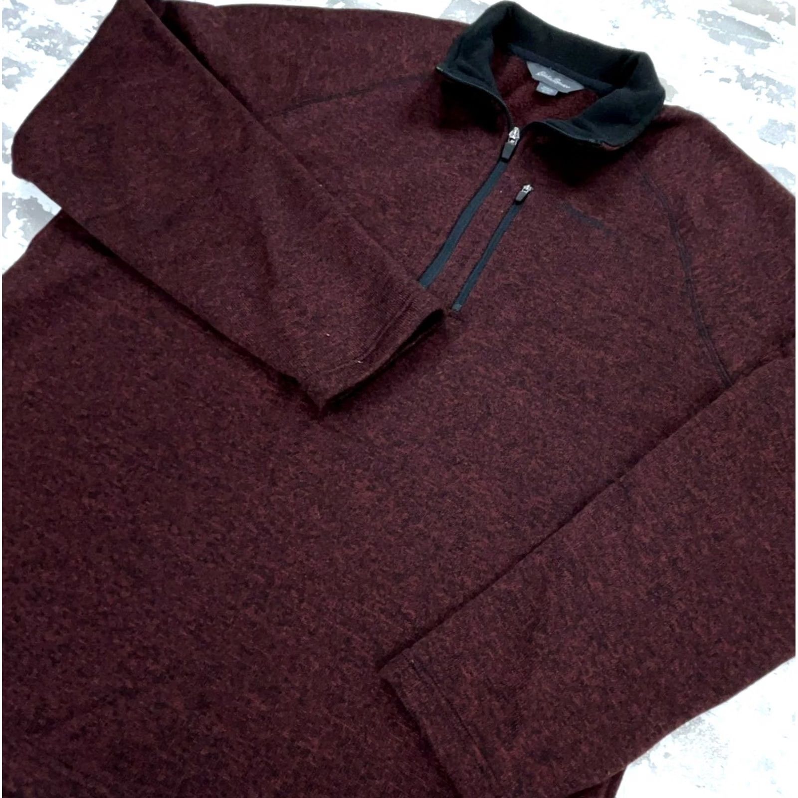 Eddie Bauer Eddie Bauer Sweater Men XL Maroon Pullover 1/4 Zip Knit Mock Neck Zip Embroidered Logo Classic Modern Size US XL / EU 56 / 4 - 5 Thumbnail