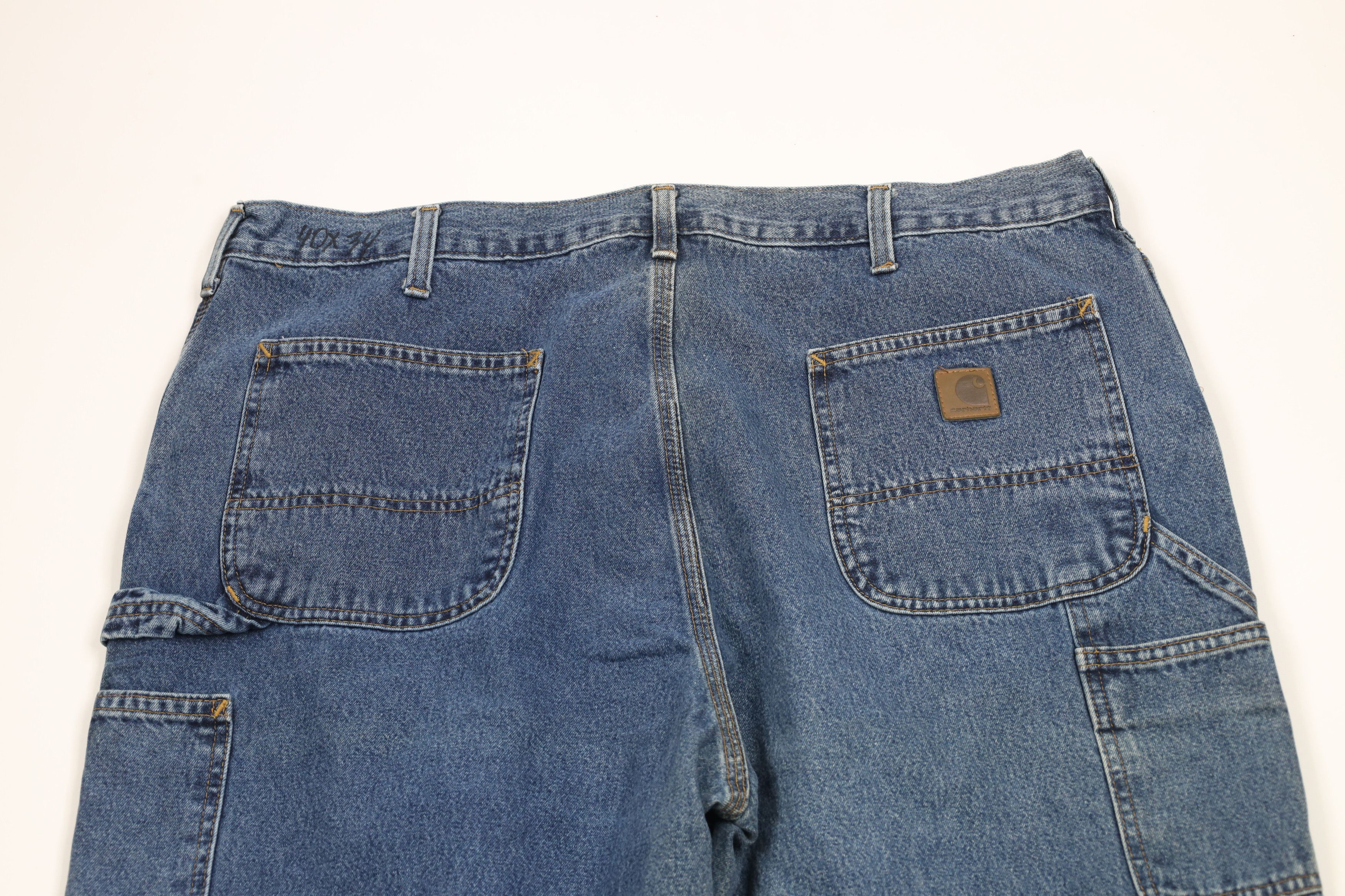 Carhartt × Vintage Vintage Carhartt Spell Wide Leg Dungaree Denim Jeans Blue Size US 38 / EU 54 - 7 Thumbnail