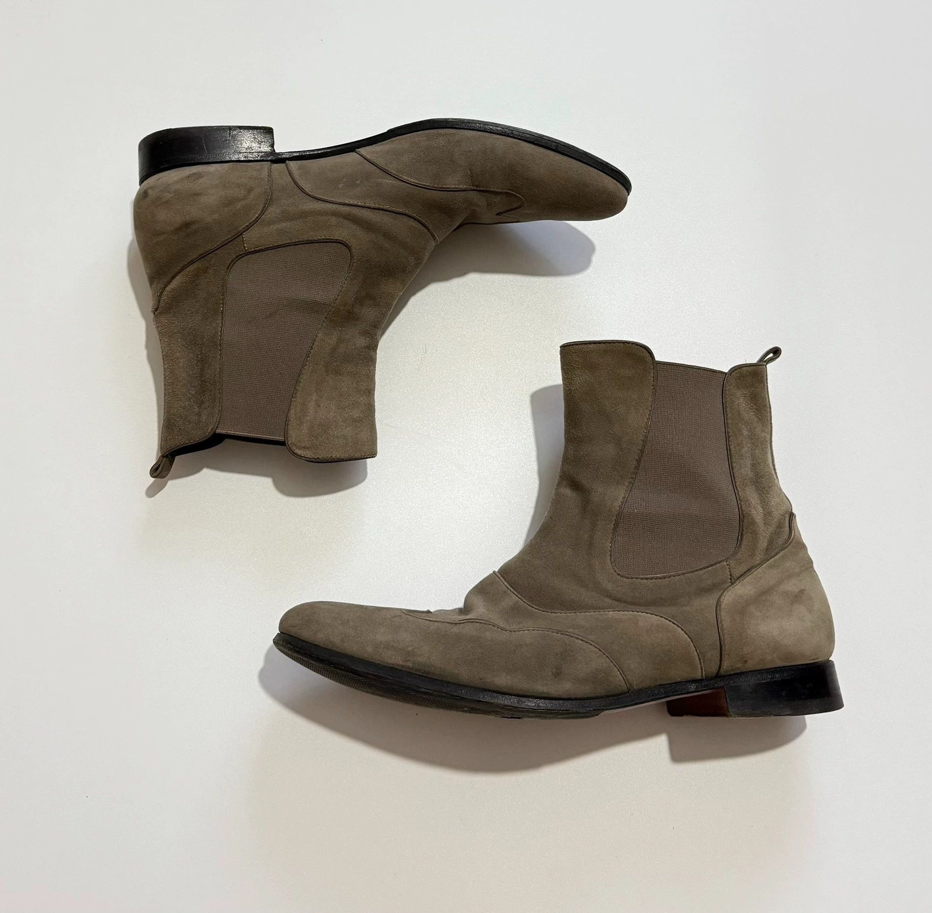 Hermes Hermes Khaki Suede Chelsea Boots 41 Size US 8 / EU 41 - 3 Thumbnail