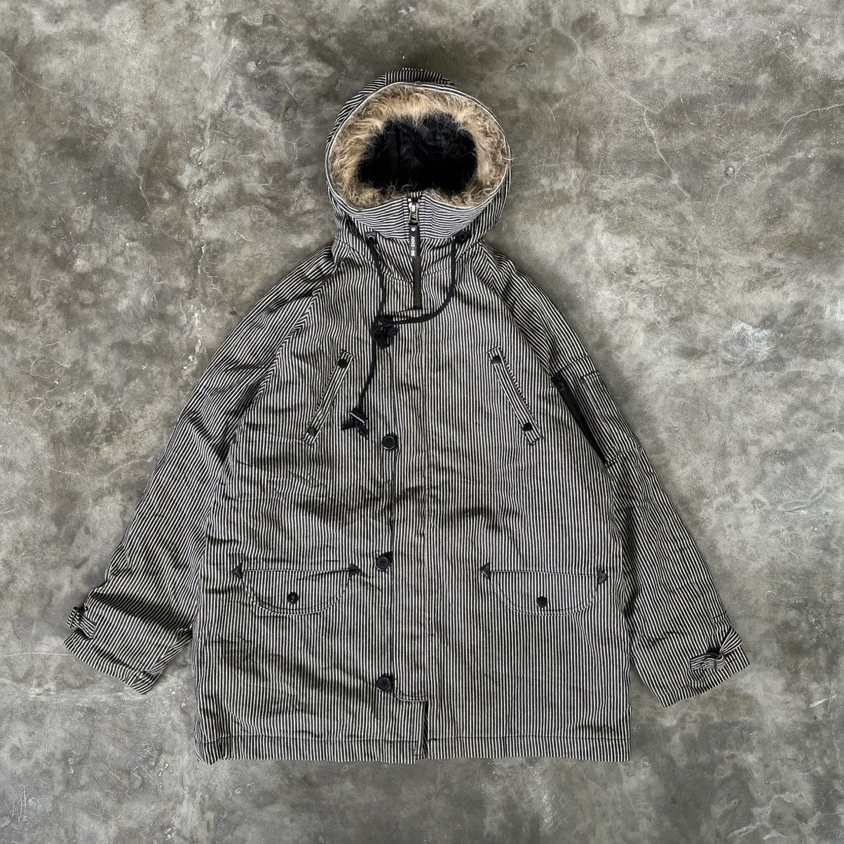 Japanese Brand Be-Zigy Hickory Fur Hoodie Parka Jacket Size US L / EU 52-54 / 3 - 1 Thumbnail