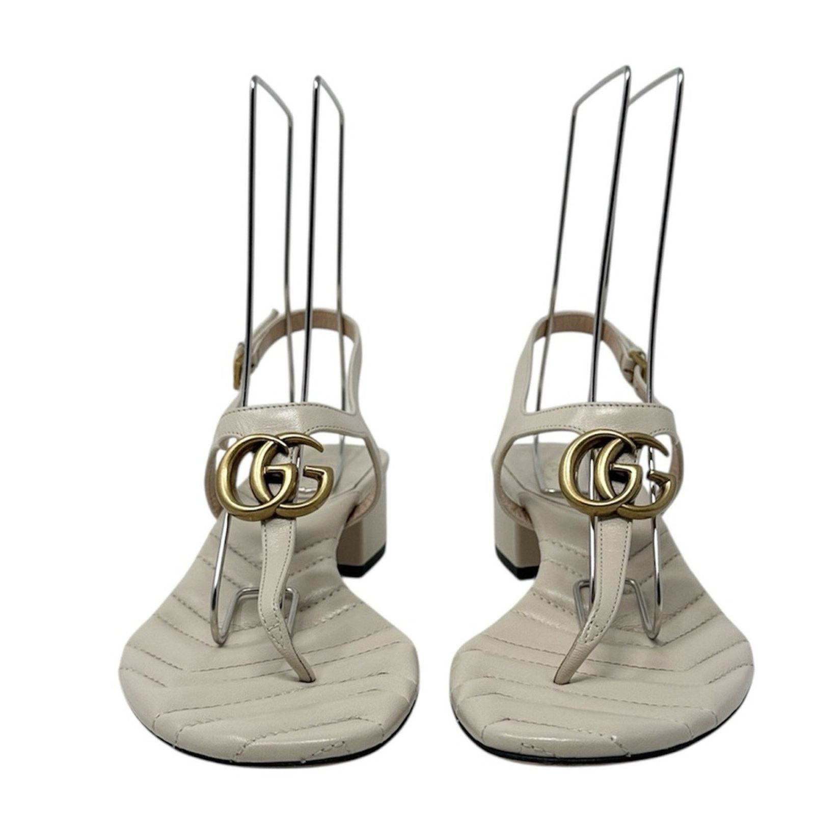Gucci Gucci Marmont GG Mystic White Block Heel Sandals Size 39.5 Size US 9.5 / IT 39.5 - 4 Thumbnail