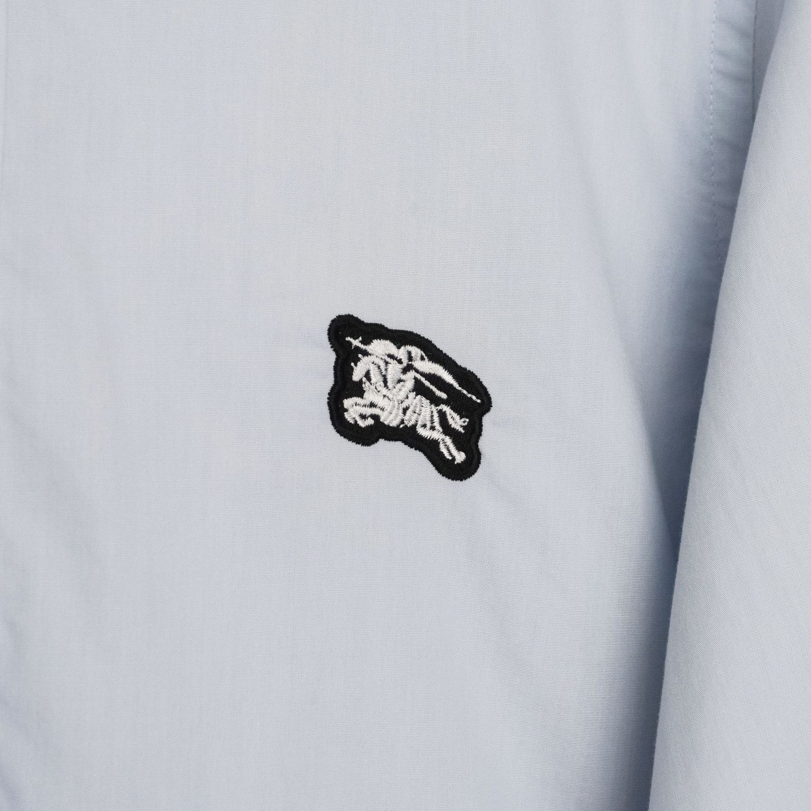 Burberry Equestrian Knight Embroidery Logo Light Blue Shirt