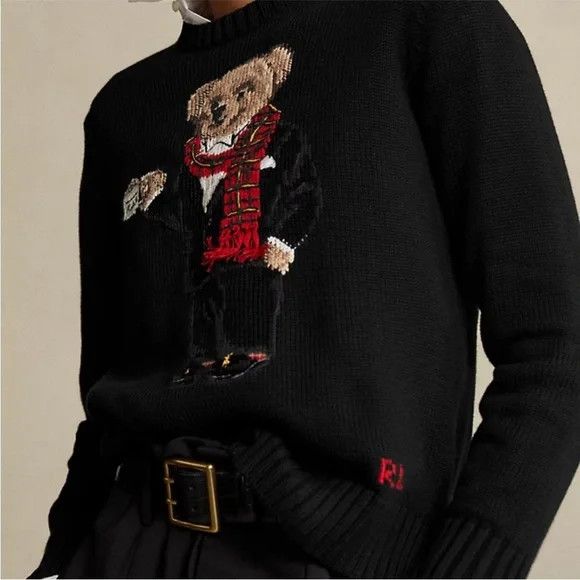 Polo Ralph Lauren Cocoa Polo Bear Sweater RARE Size US L / EU 52-54 / 3 - 4 Thumbnail