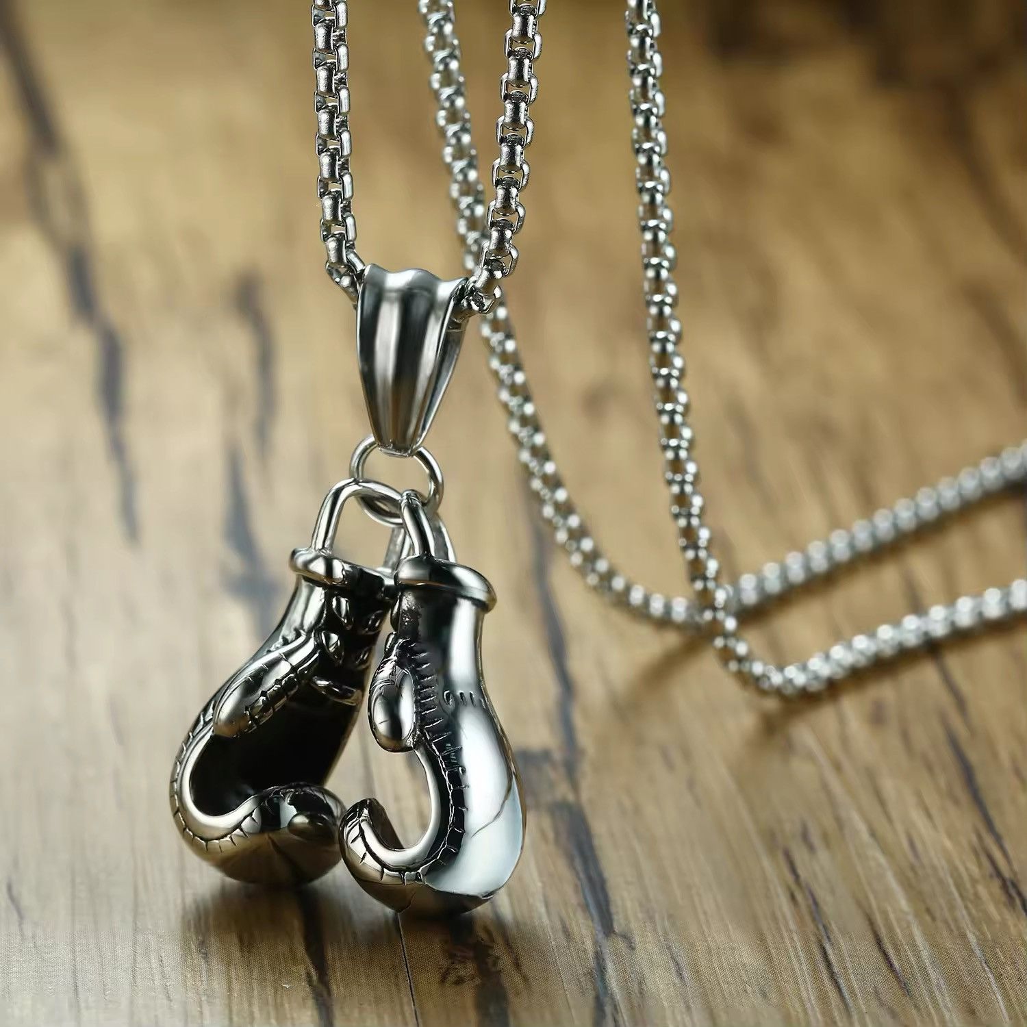 Jewelry Fashionable Double Boxing Gloves Pendant Necklace Size ONE SIZE - 1 Thumbnail