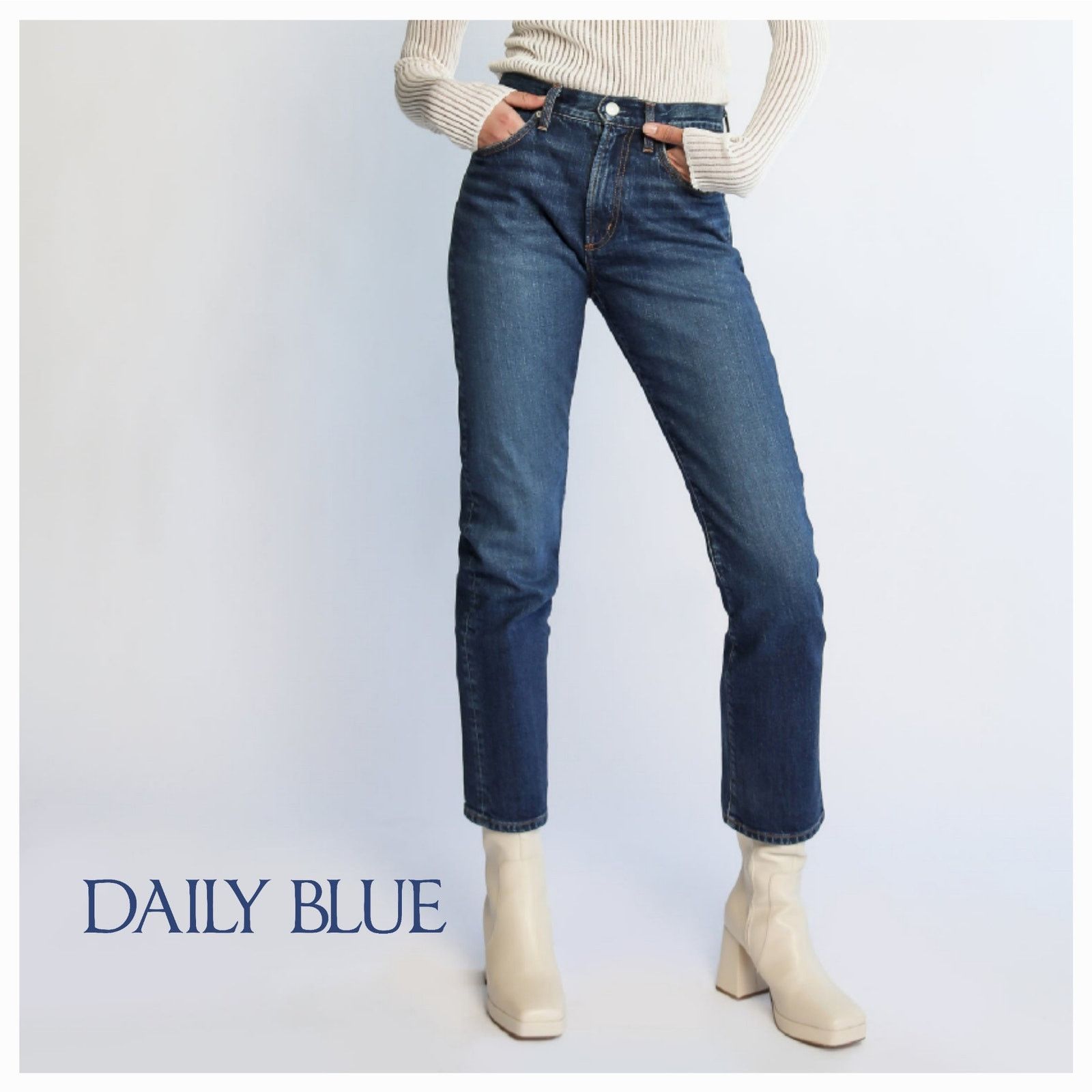 AG Adriano Goldschmied NWT Daily Blue Adriano Goldschmied Straight Jeans Sz. 26 Size 26" / US 2 / IT 38 - 1 Thumbnail