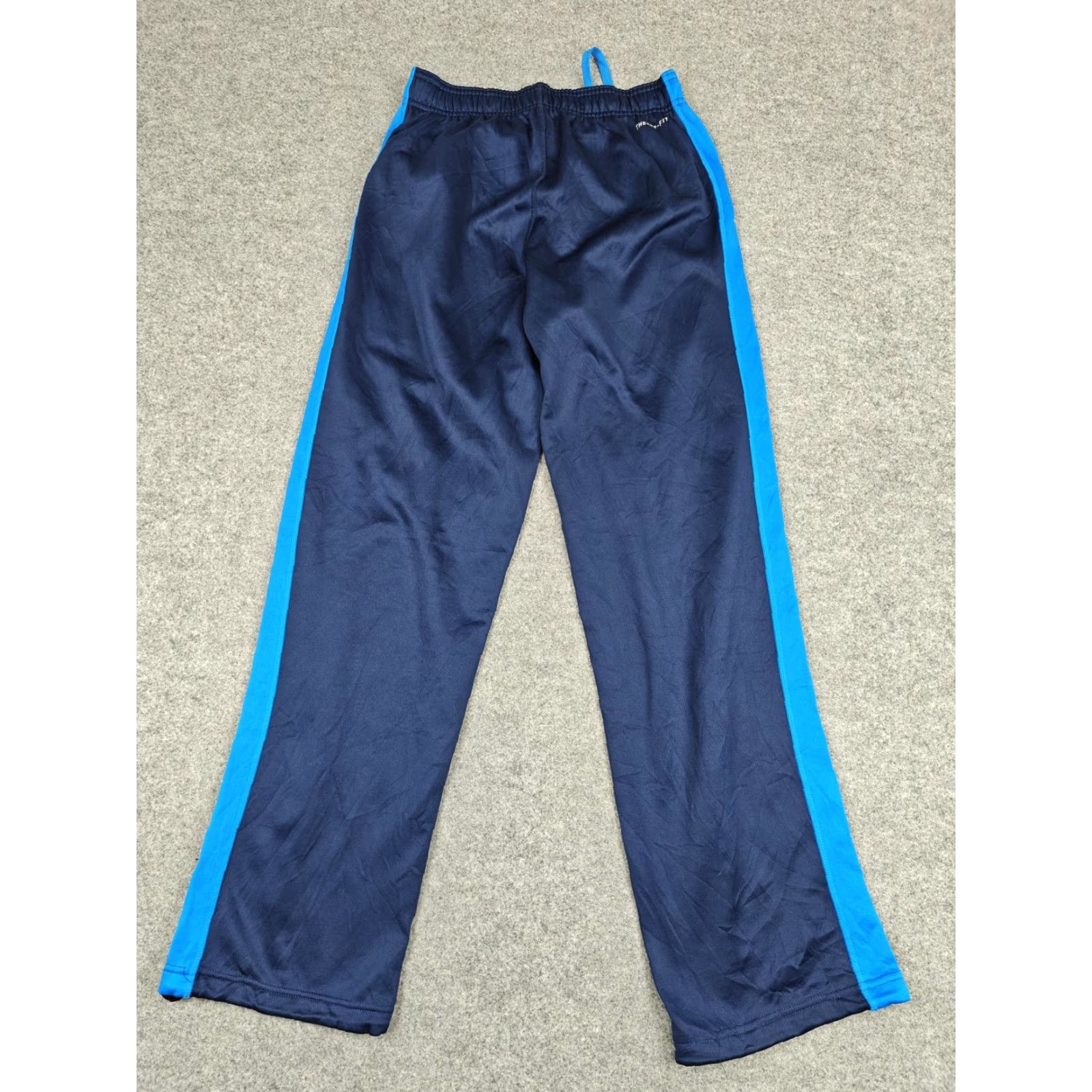 Nike Nike Track Pants Mens Small Blue Therma-FIT Fleece Side Stripe Zip Hem Athletic Size US 29 - 4 Thumbnail