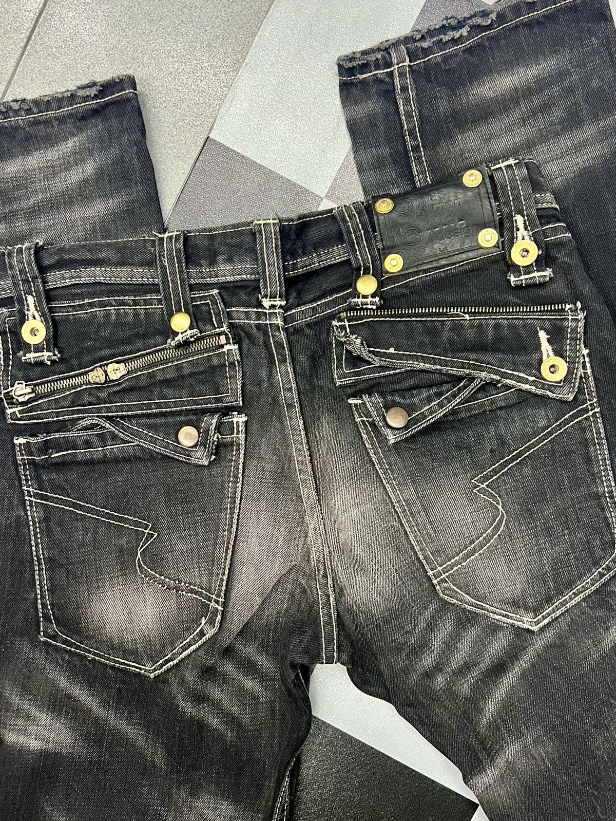 If Six Was Nine SEMANTIC DESIGN SMOKED BLACK DENIM Size US 32 / EU 48 - 11 Thumbnail