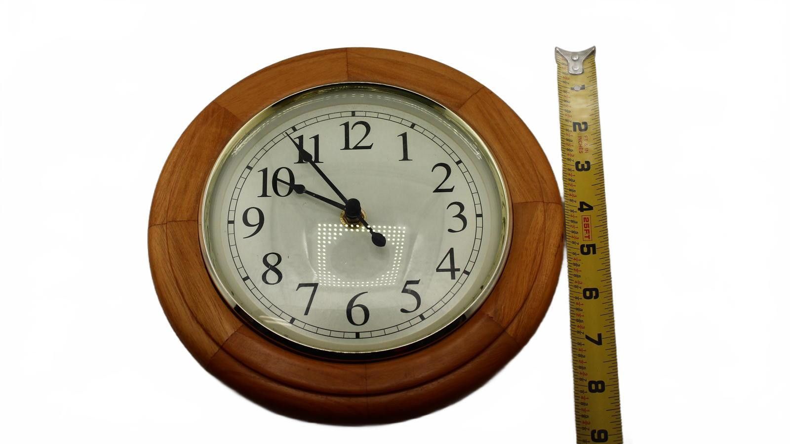 Designer Wooden 9inch Wide Wall Clock Silent Size ONE SIZE - 3 Thumbnail