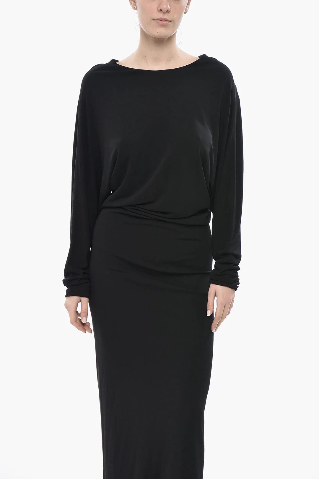 KHAITE og1mm0426 Backless Dress in Black Size M / US 6-8 / IT 42-44 - 4 Thumbnail