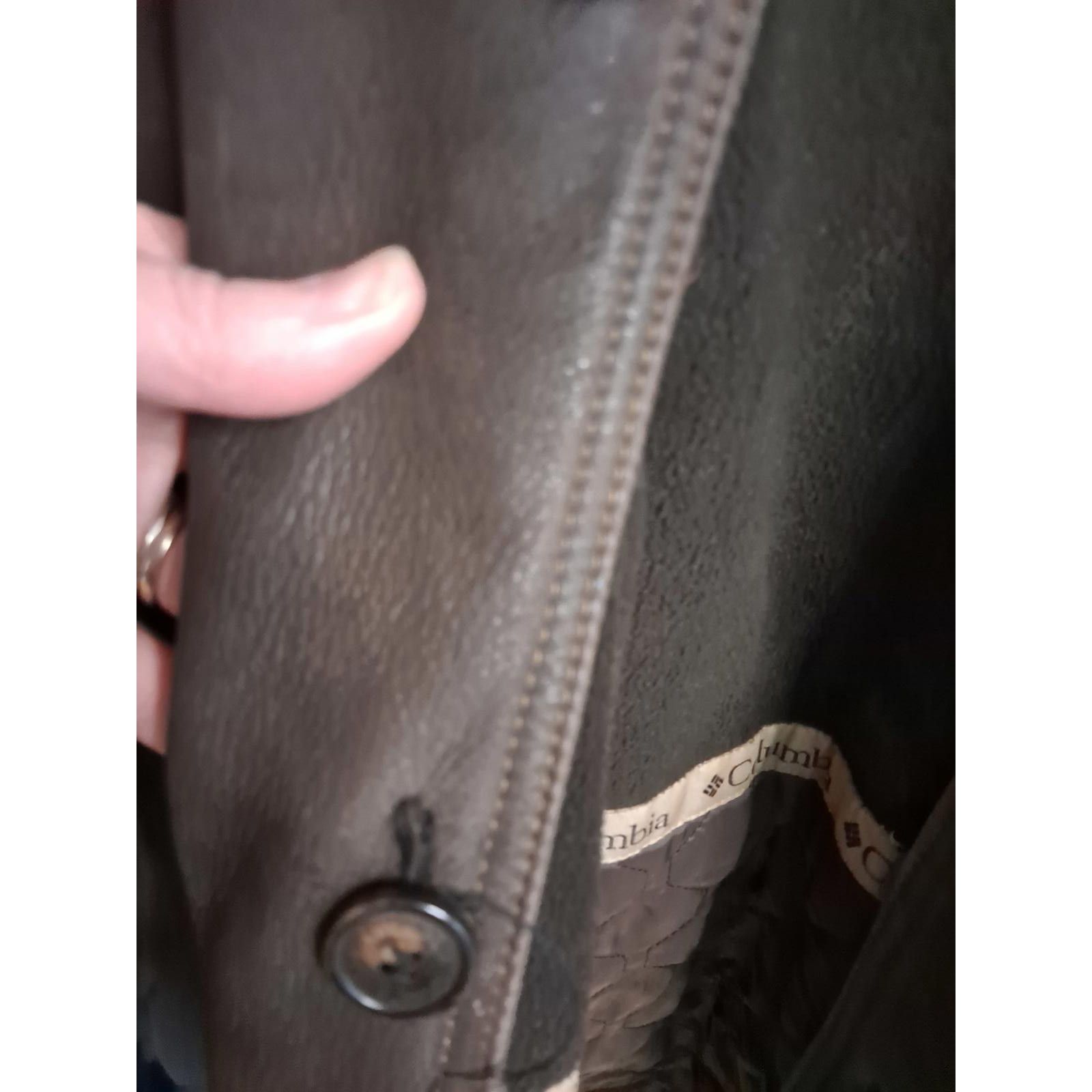 Columbia VIntage Columbia Long Leather Button Up Long Coat with Insid Size US XL / EU 56 / 4 - 6 Thumbnail