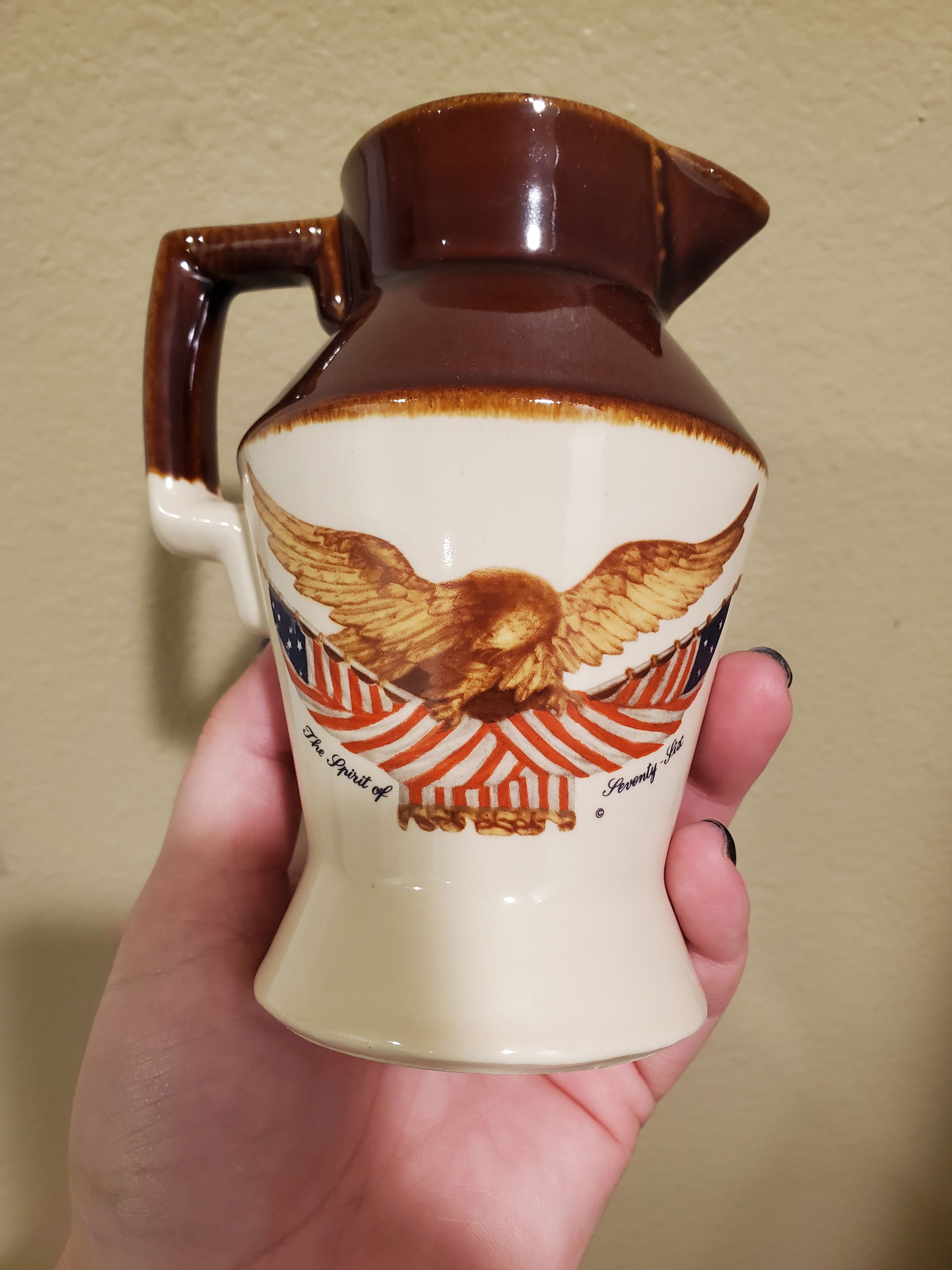 Vintage Vintage McCoy Spirit of '76 Small Creamer Eagle Pitcher Size ONE SIZE - 2 Thumbnail