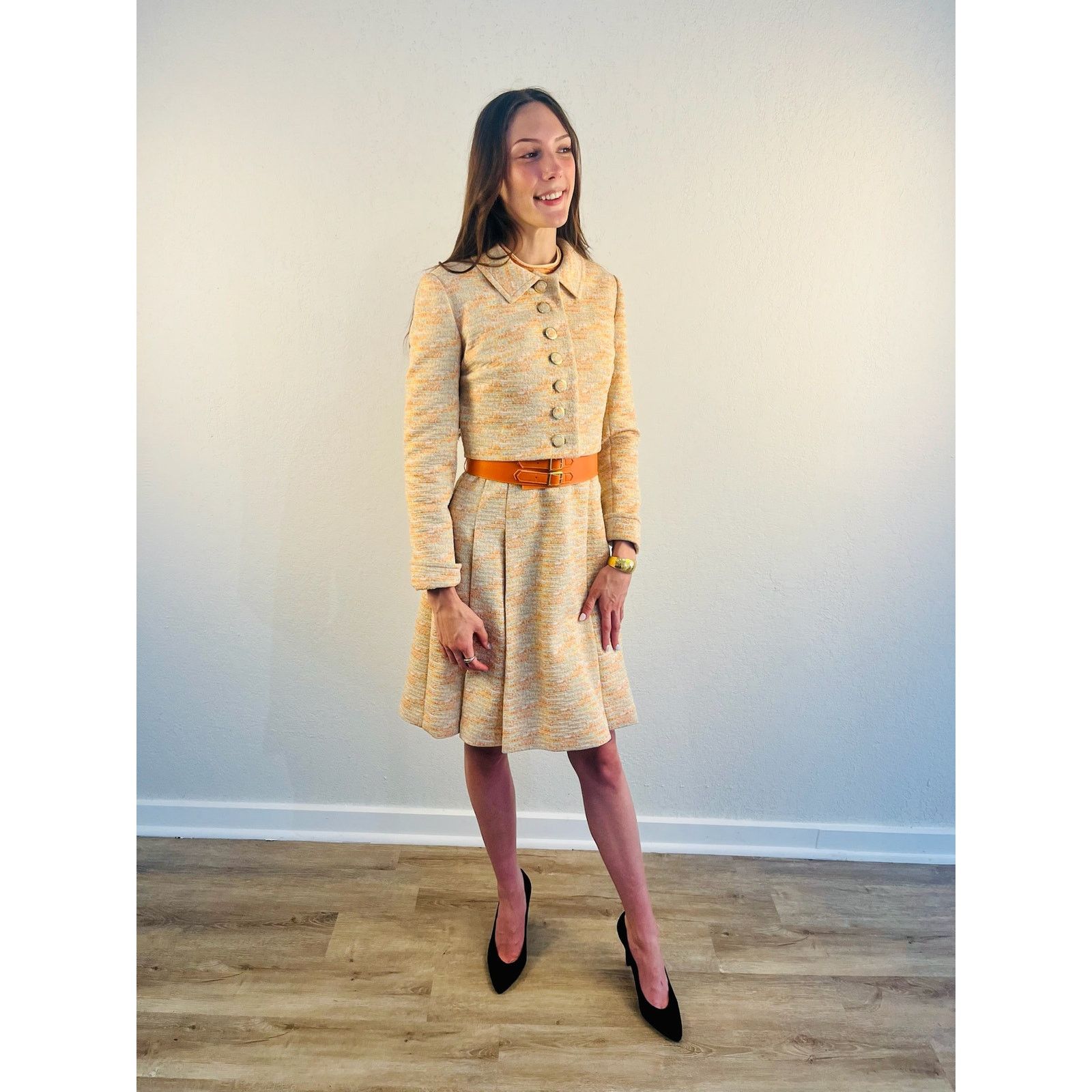 Other Vintage Orange 3 piece Dress and Jacket Set Size XS / US 0-2 / IT 36-38 - 3 Thumbnail