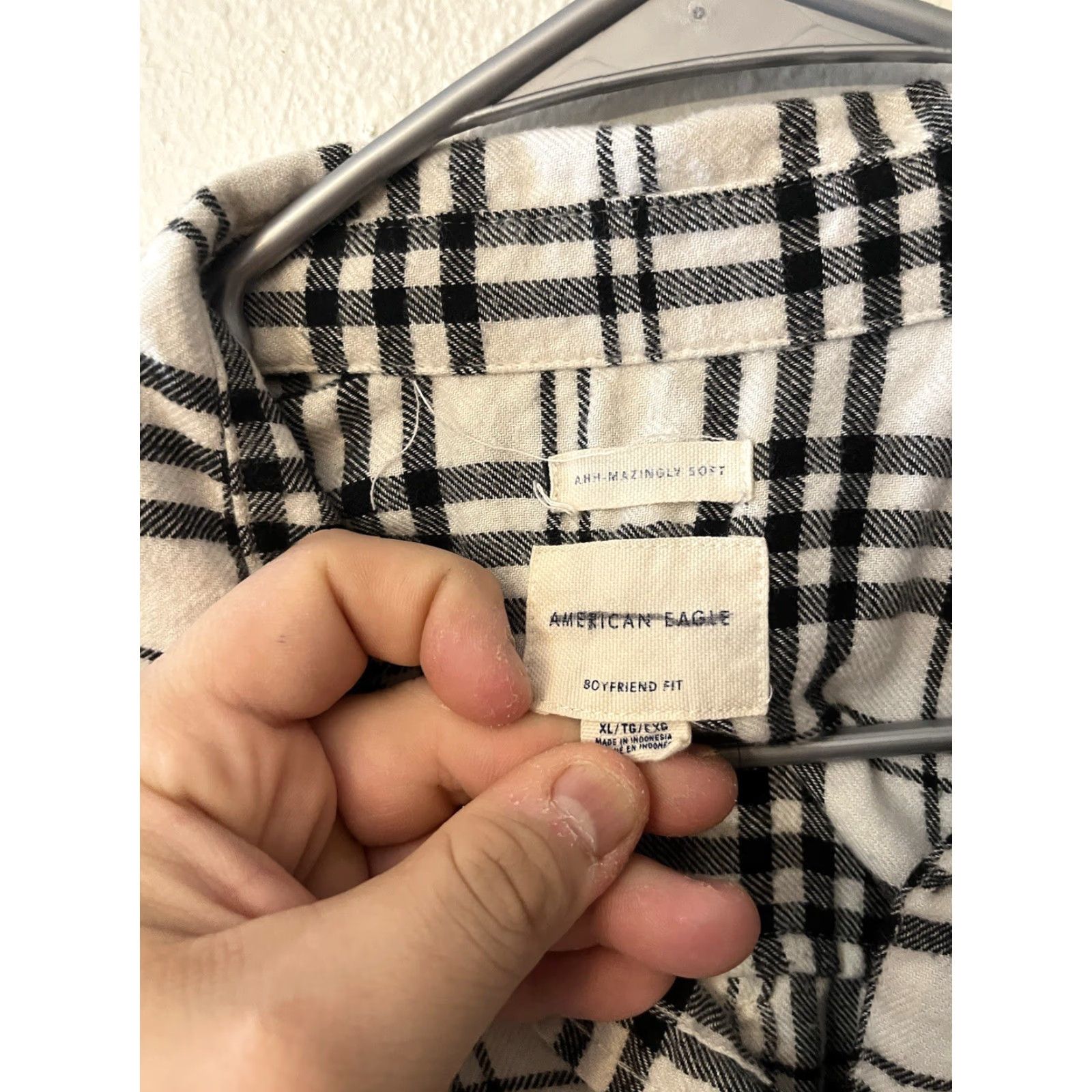 American Eagle Outfitters American Eagle Outfitters Shirt Womens XL Button-Up Plaid Multicolor Chambray 100% Cotton Casual Fall Seasons Womens Size XL / US 12-14 / IT 48-50 - 2 Thumbnail