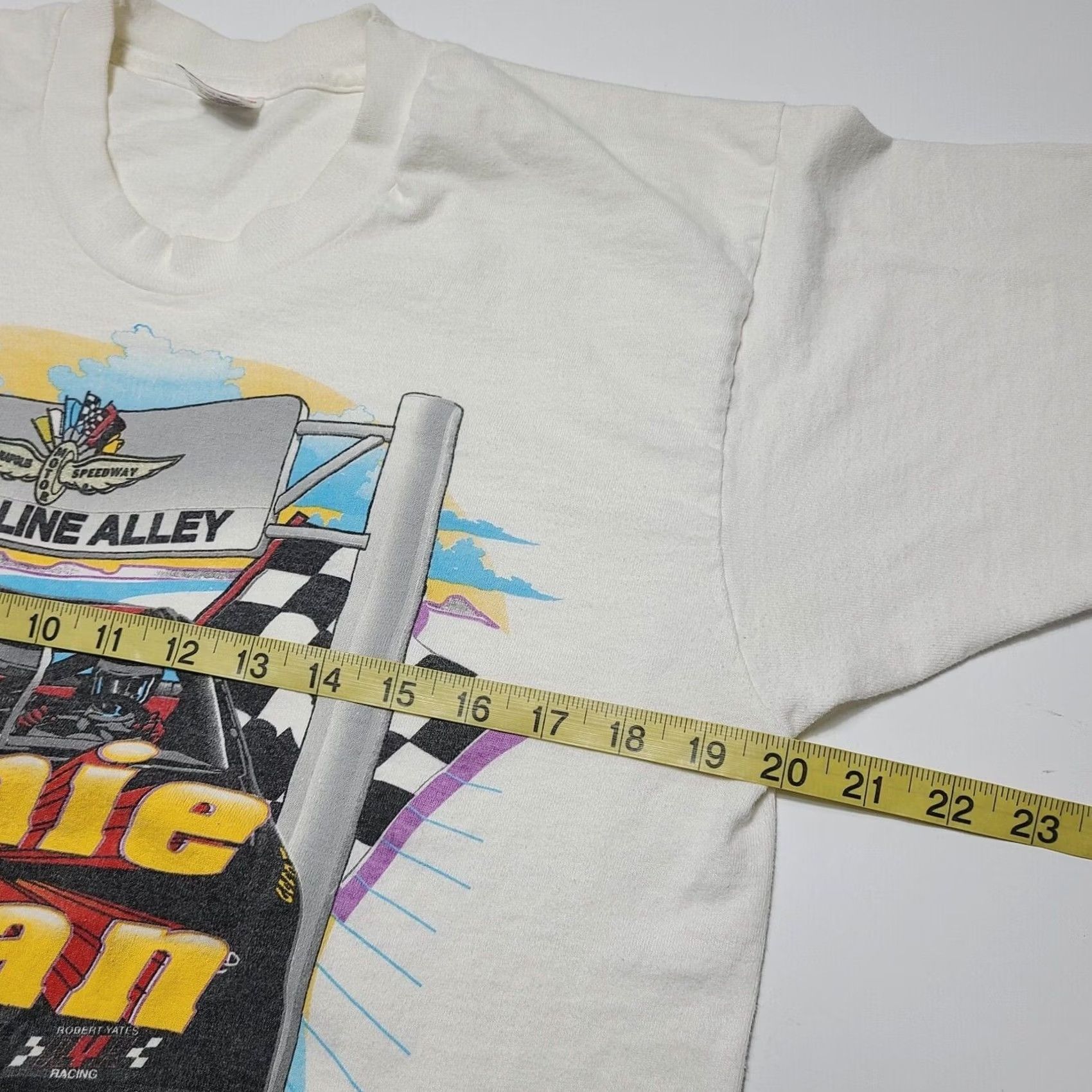Fruit Of The Loom VINTAGE 1994 Rusty Wallace Brickyard 400 NASCAR Racing T-Shirt L Men White Crew Neck Short Sleeve Classic Shirt Mens Size US L / EU 52-54 / 3 - 6 Thumbnail