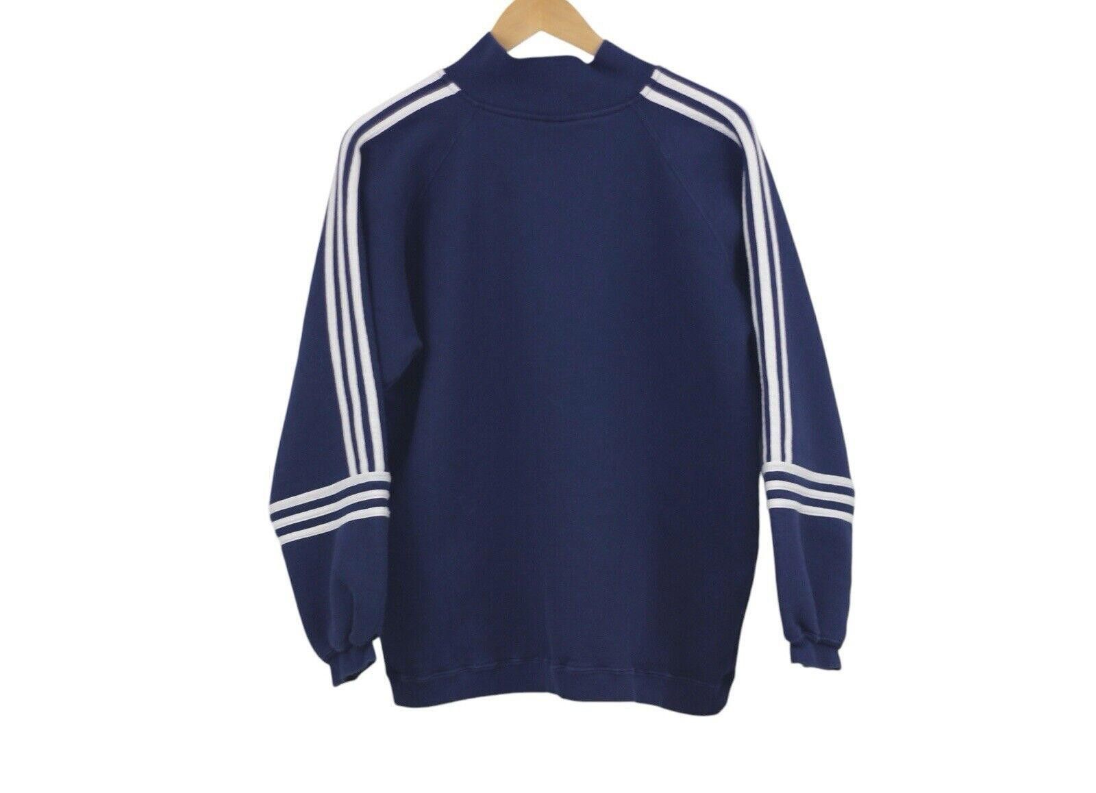 Adidas Vintage 90s Adidas Blue White Striped Arm 1/4 Zip Jacket L Size US L / EU 52-54 / 3 - 2 Thumbnail