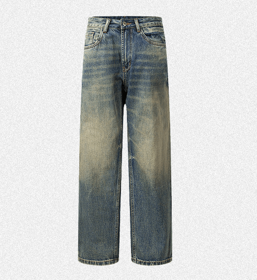 Japanese Brand × Vintage Vintage distressed straight-leg men's washed loose jeans Size US 32 / EU 48 - 1 Thumbnail