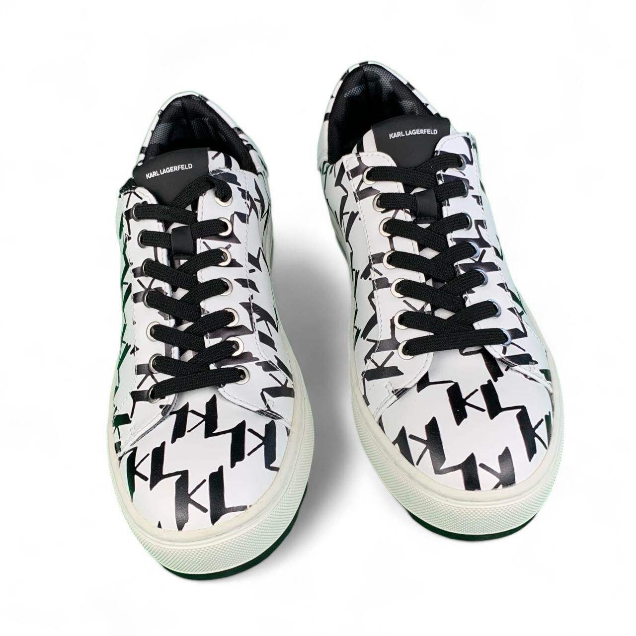 Karl Lagerfeld KARL LAGERFELD - White Leather Sneakers Logo Size US 10.5 / EU 43-44 - 2 Thumbnail