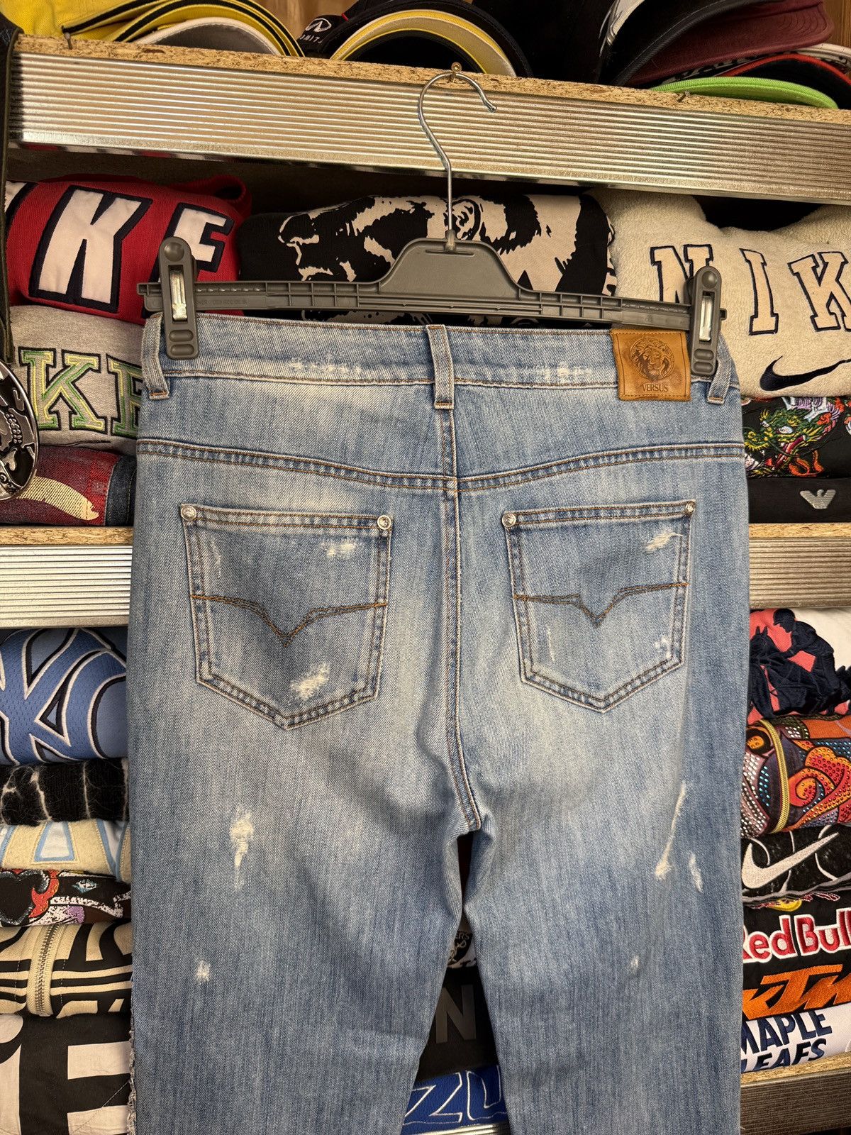 Versace Versus Versace Distressed Faded Colour Denim Jeans Pants Size US 28 / EU 44 - 8 Thumbnail