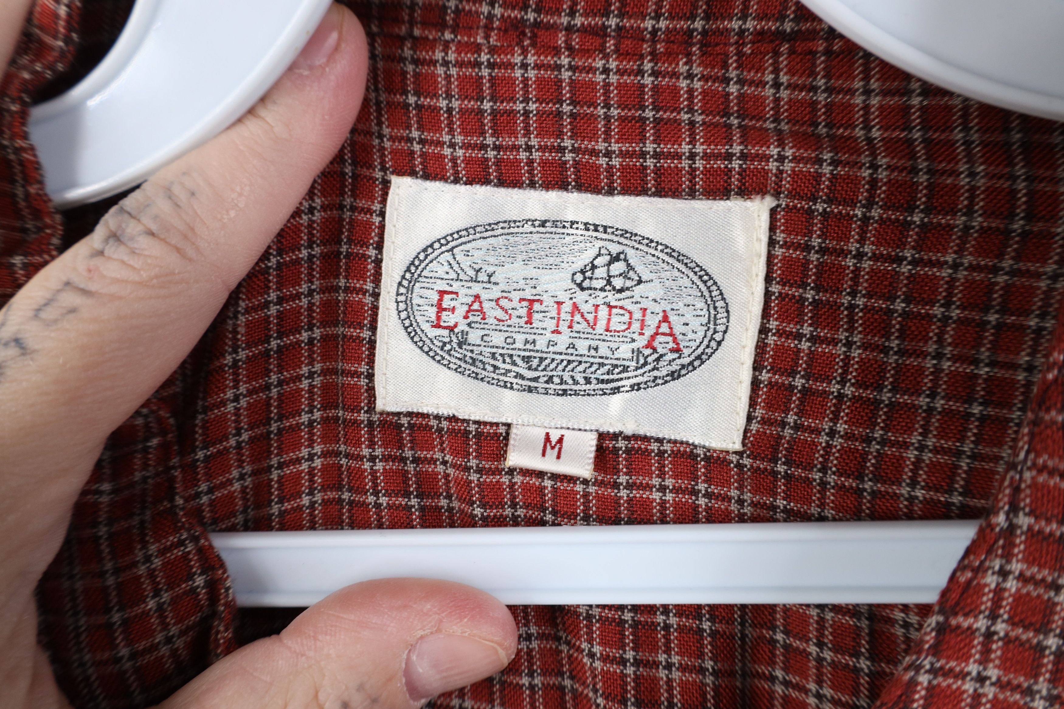 Vintage Vintage 90s Streetwear Band Collar Button Shirt Plaid Size US M / EU 48-50 / 2 - 5 Thumbnail