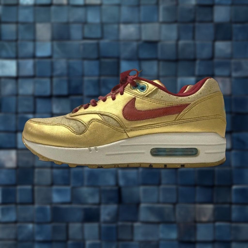 Nike VINTAGE Women’s Nike Air Max 1 QS Black History Month Gold/Red Sneakers 652115-700 Size 8 Size US 8 / IT 38 - 1 Thumbnail