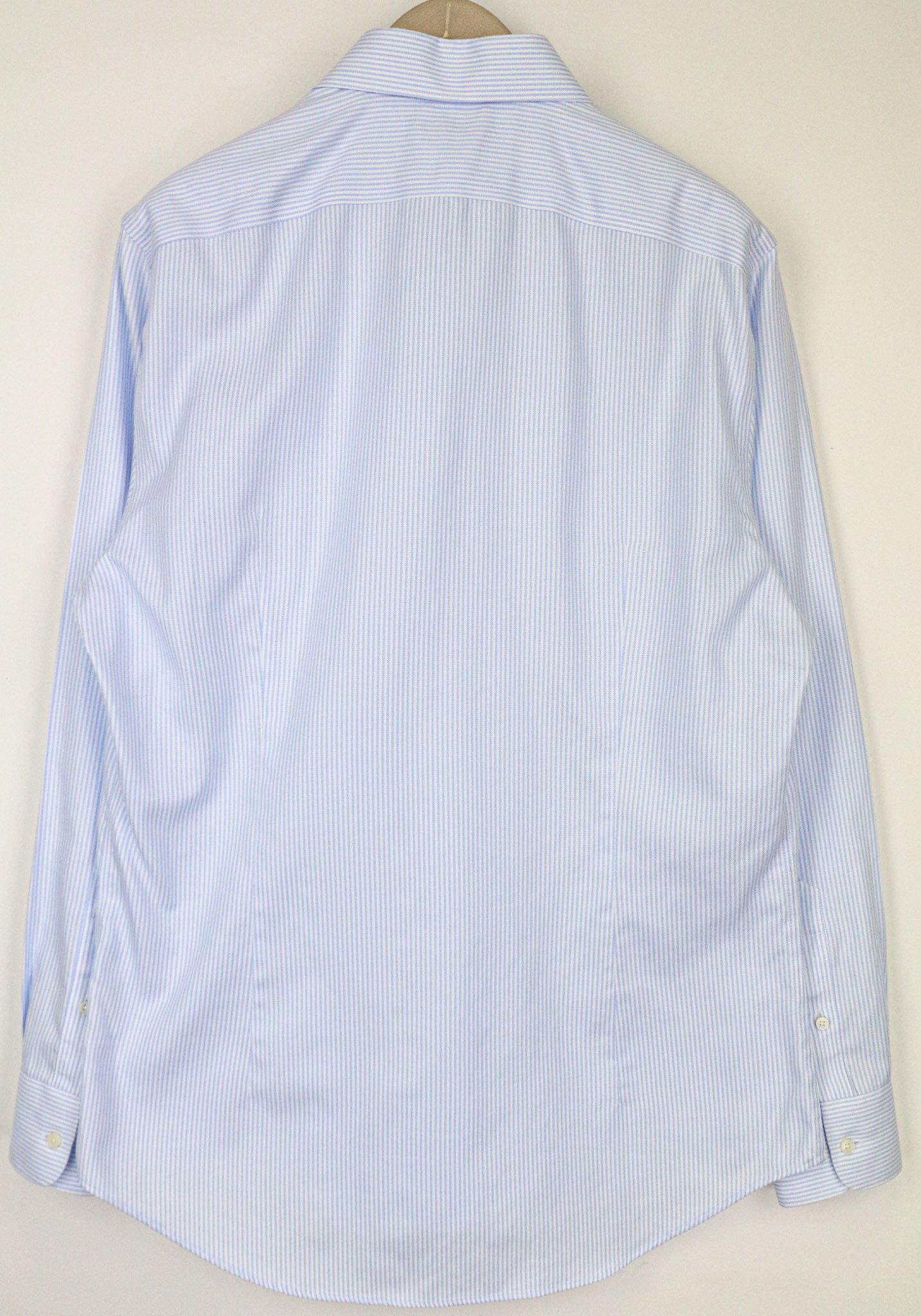 Suitsupply 44/17 1/2 Extra Slim Blue Cotton Striped Shirt 78790 Size 44R - 2 Thumbnail