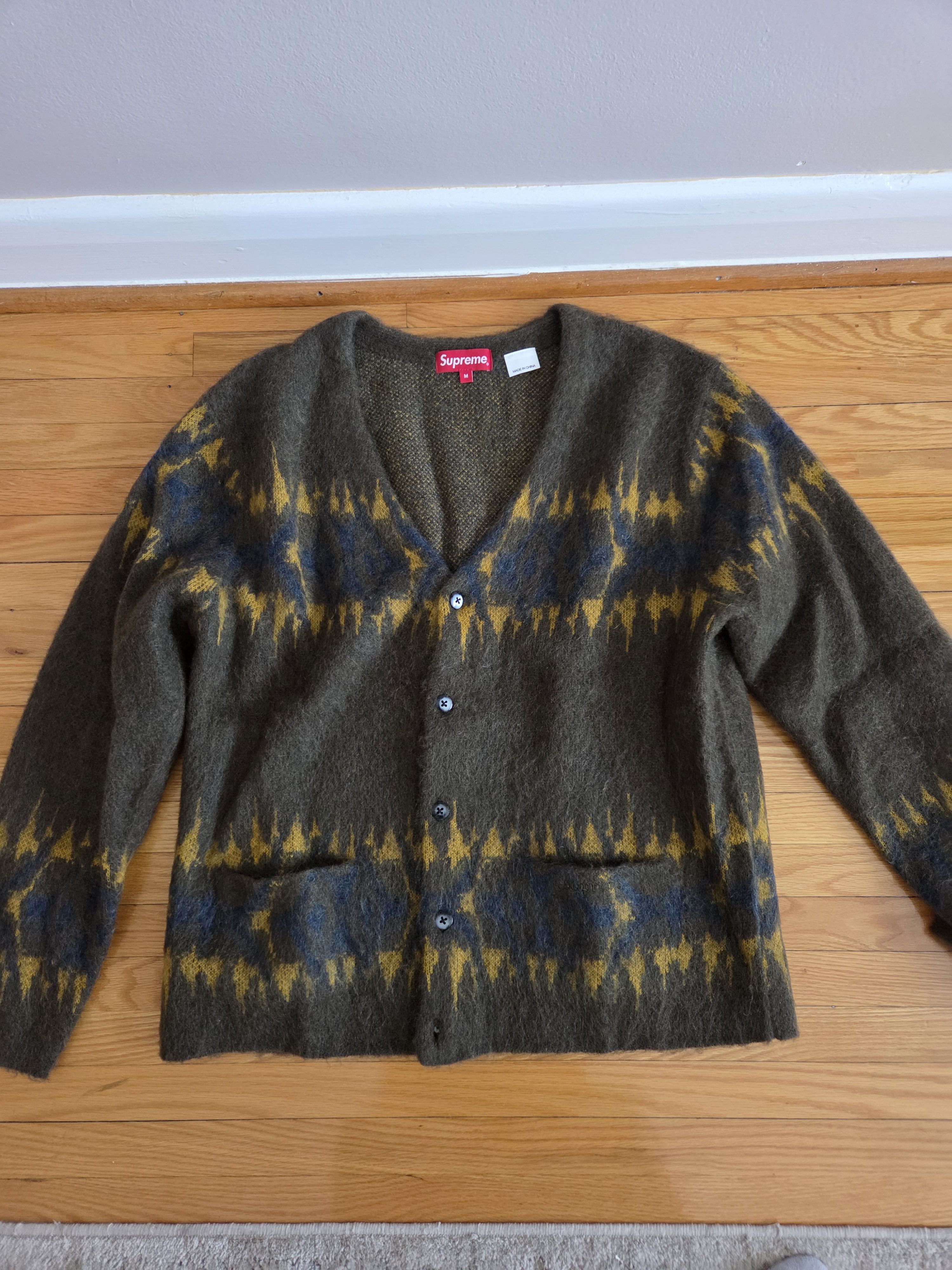 Supreme Green Cow Print Cardigan | Grailed