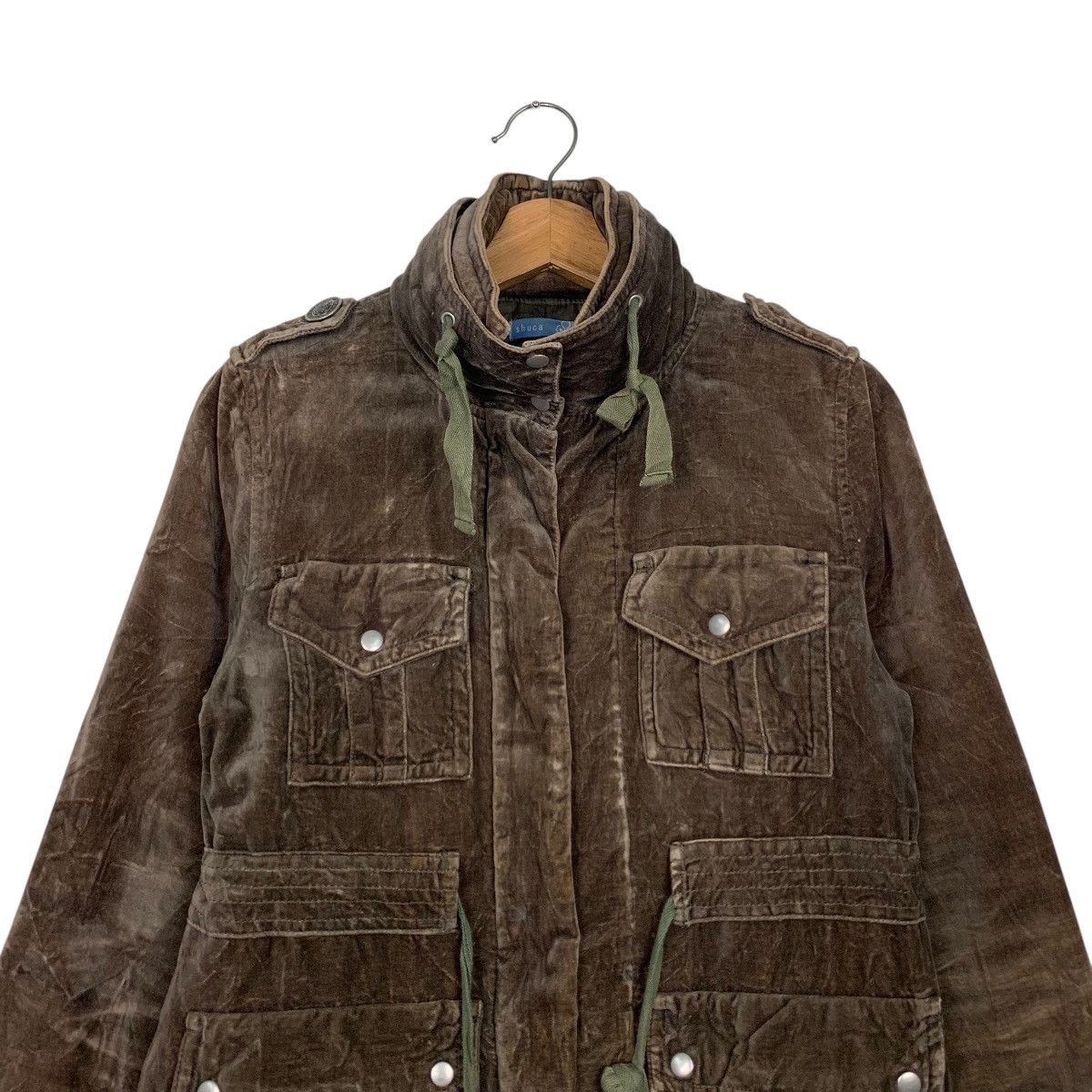 Japanese Brand SHUCA Brown Velvet Chore Jacket #2837-C128 Size L / US 10 / IT 46 - 2 Thumbnail