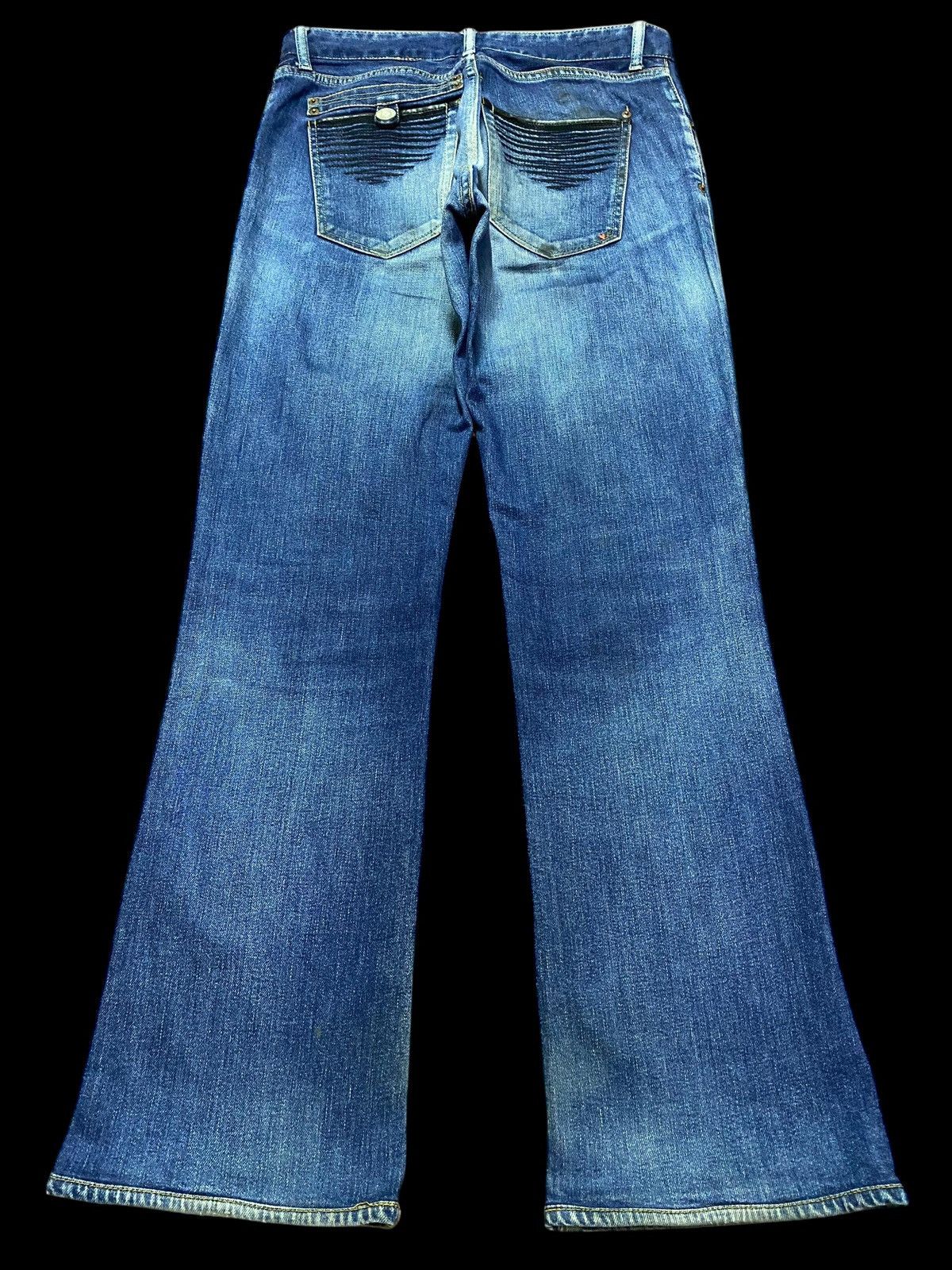 Style Japanese Brand Four Notes Flare Distressed Jeans