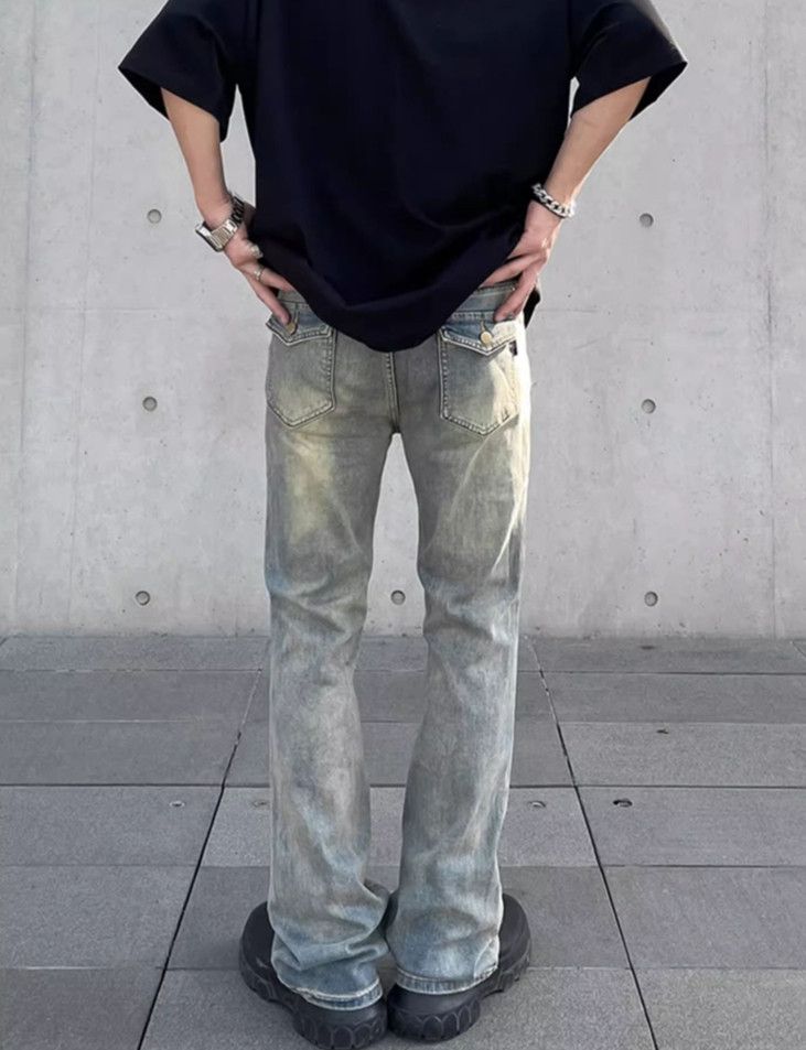 Japanese Brand × Jean × Vintage Flare Jeans Cleanfit Washed Vintage Size US 30 / EU 46 - 5 Thumbnail