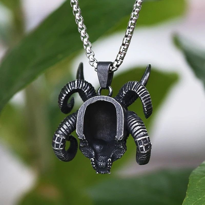 Japanese Brand × Jewelry Horn And Skull Pendant Necklace Size ONE SIZE - 4 Thumbnail