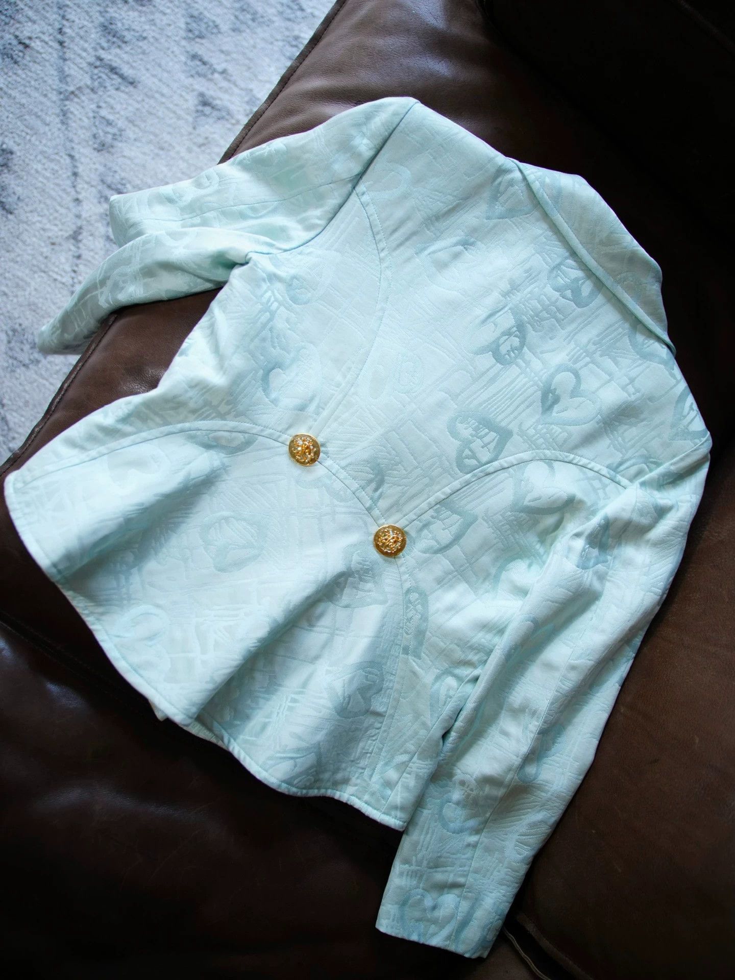 Christian Lacroix Christian Lacroix Vintage Light Blue Brocade Blazer Women's Size S / US 4 / IT 40 - 7 Thumbnail